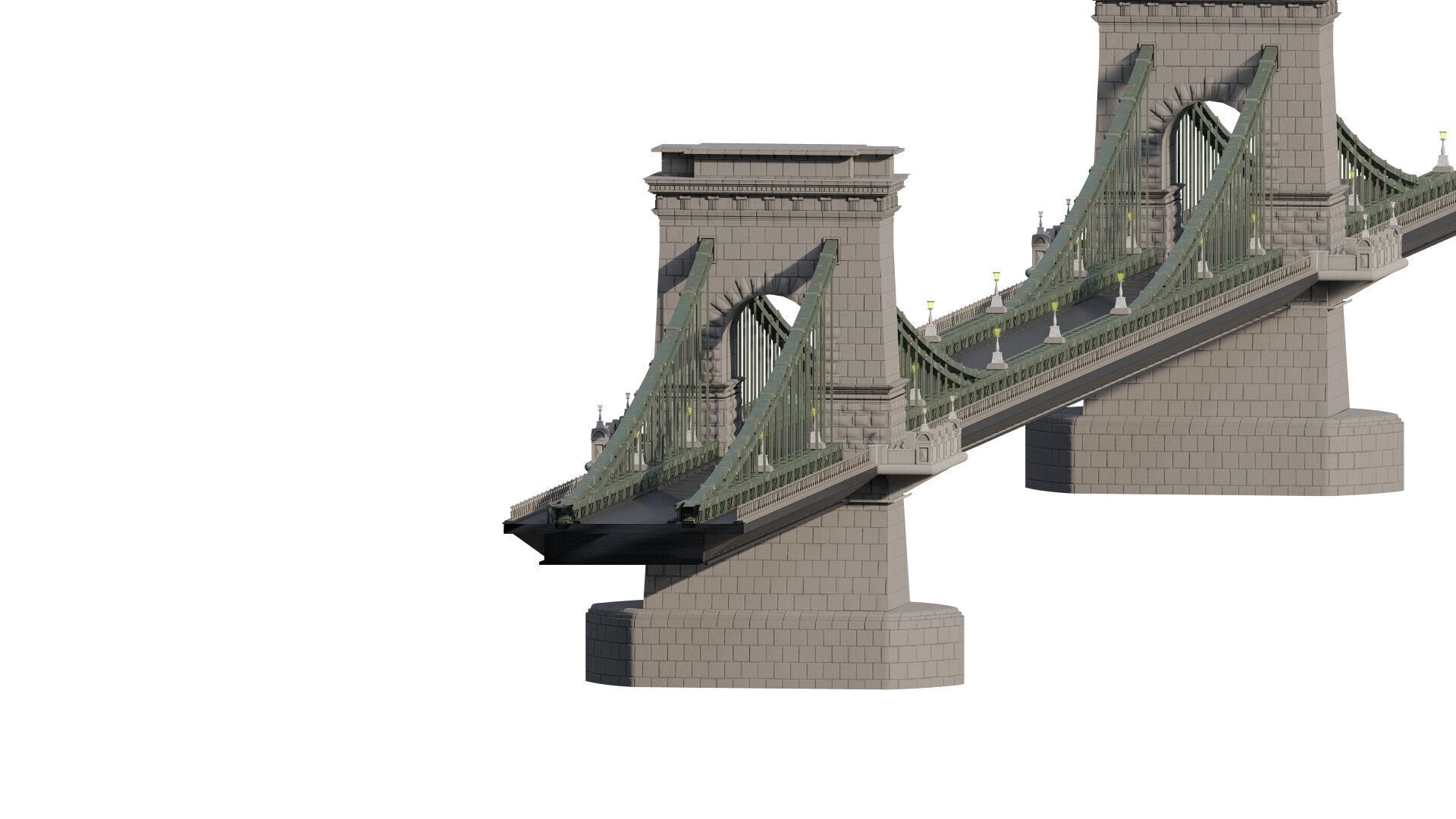 EUROPEAN HISTORICAL SUSPENDED BRIDGE 3D model_3