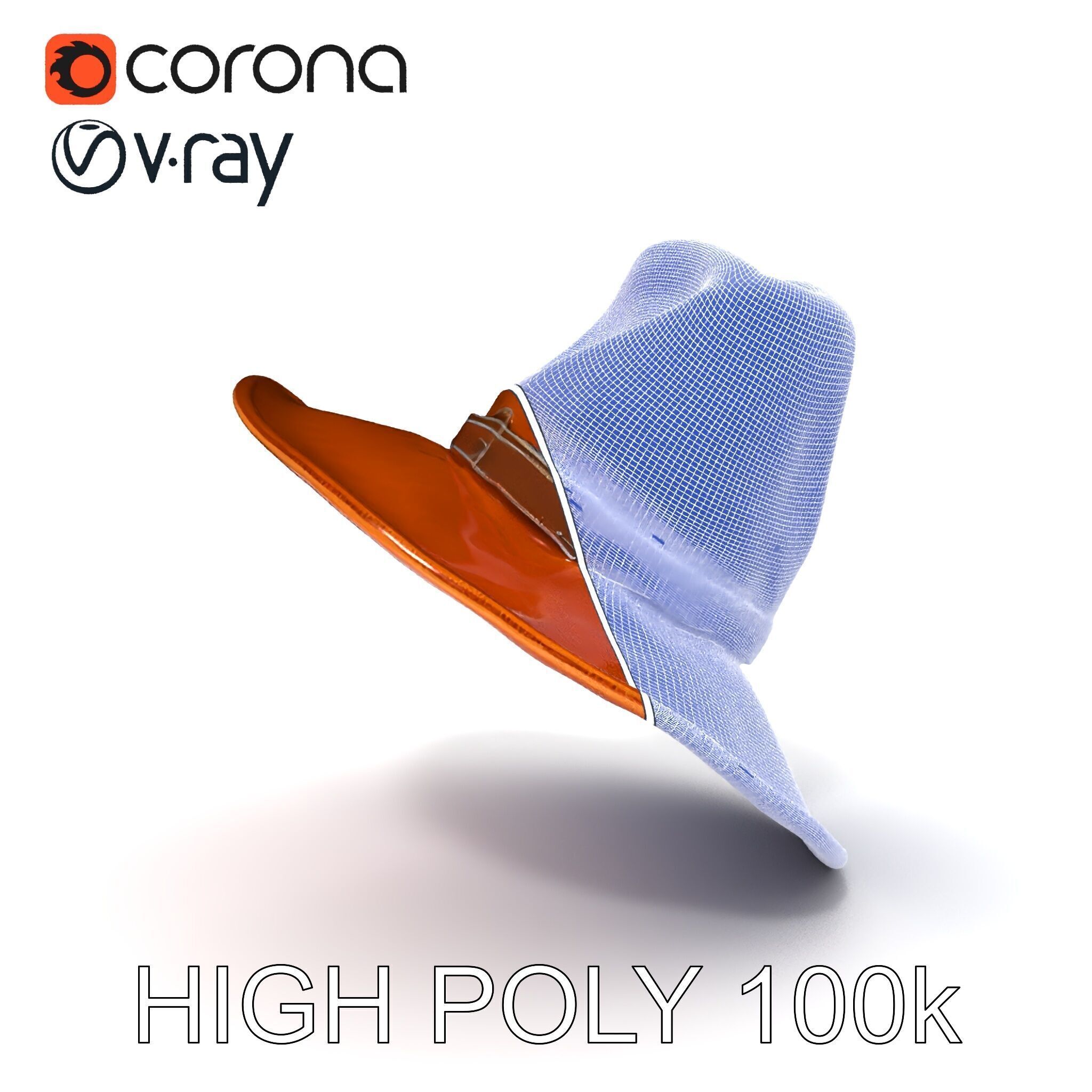 Cowboy Hat Model Pack with Realistic Textures Low-poly 3D model_8
