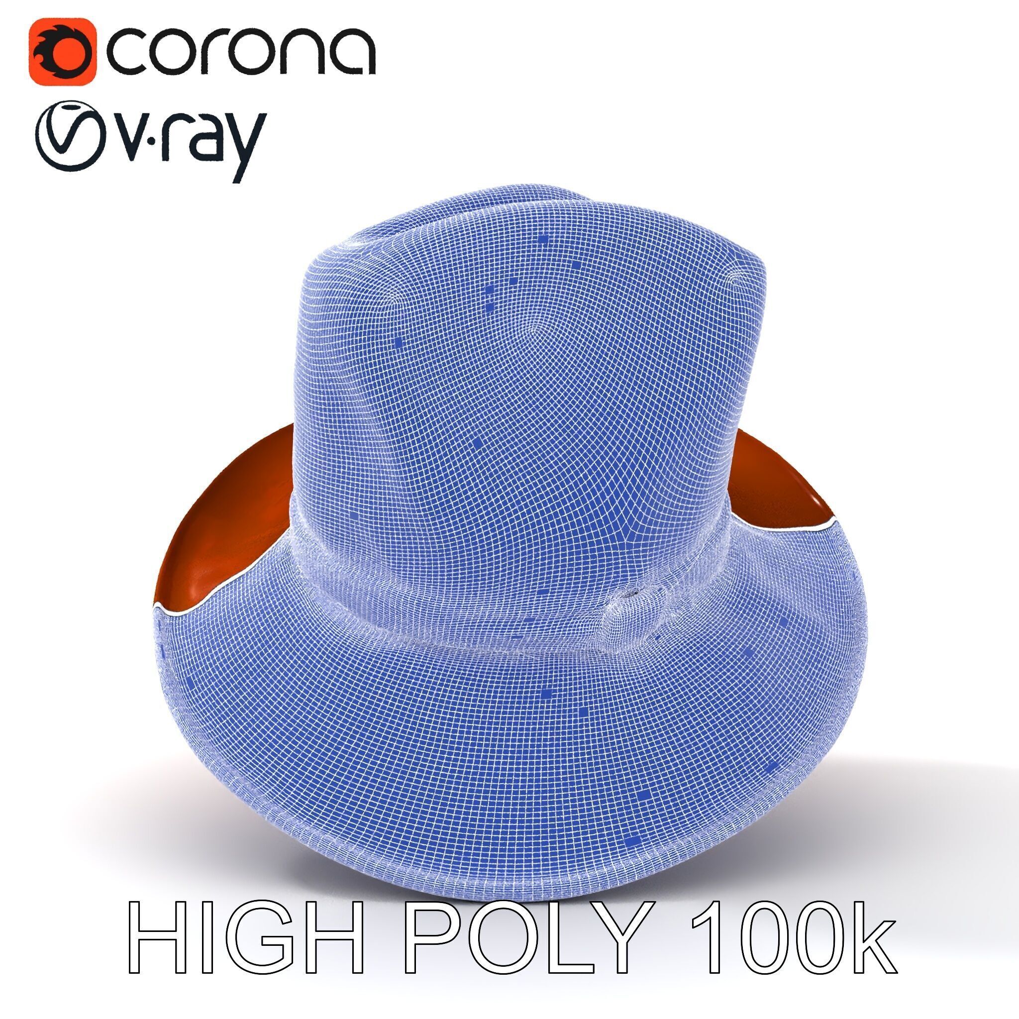 Cowboy Hat Model Pack with Realistic Textures Low-poly 3D model_13