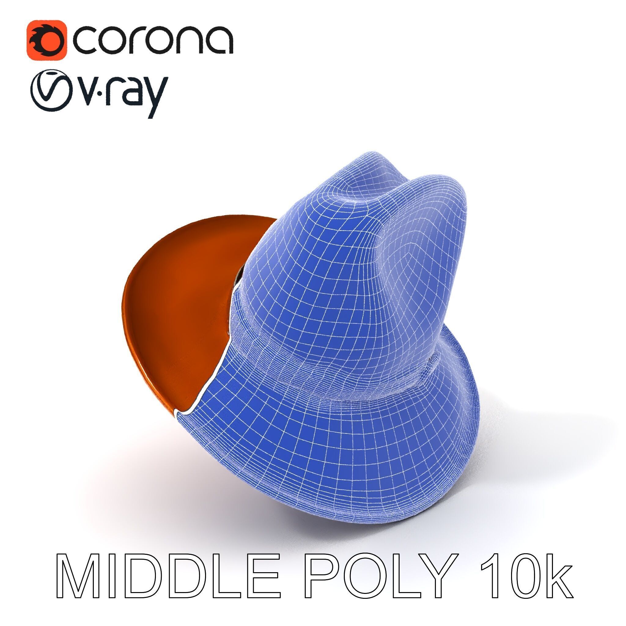 Cowboy Hat Model Pack with Realistic Textures Low-poly 3D model_9
