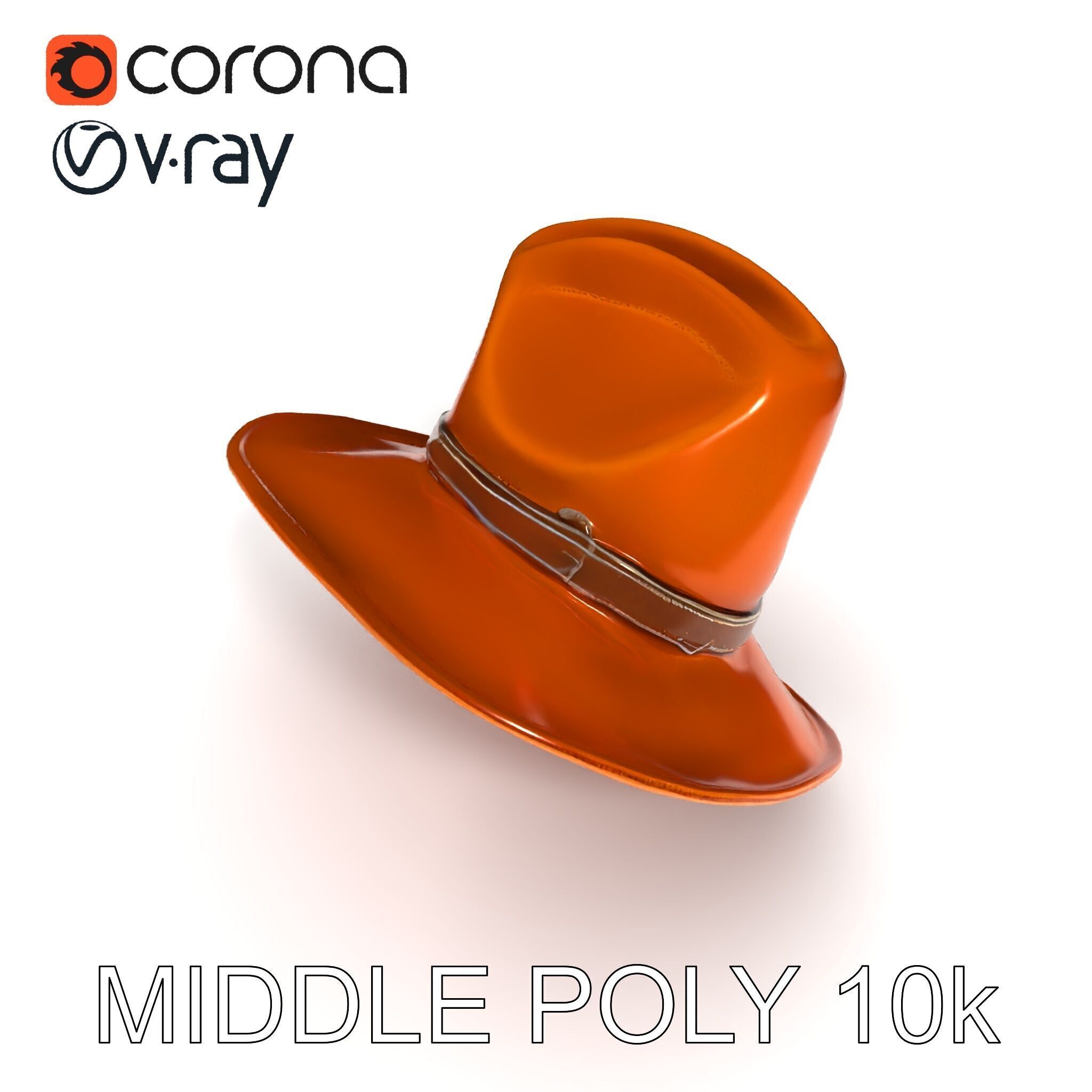 Cowboy Hat Model Pack with Realistic Textures Low-poly 3D model_16