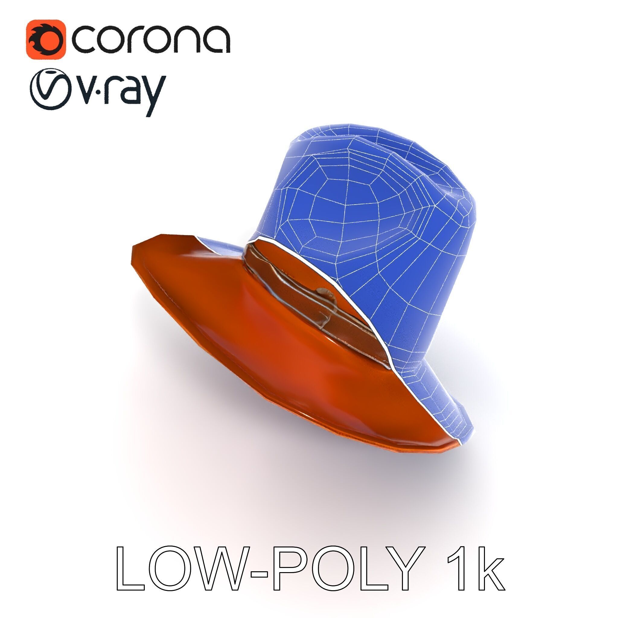Cowboy Hat Model Pack with Realistic Textures Low-poly 3D model_23