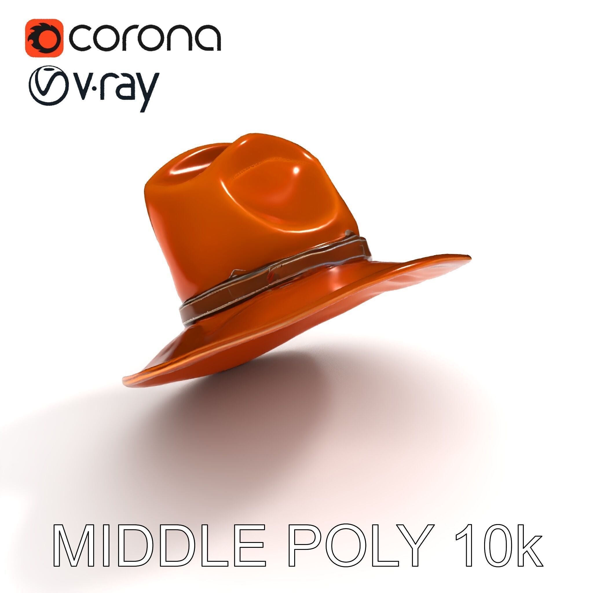 Cowboy Hat Model Pack with Realistic Textures Low-poly 3D model_11