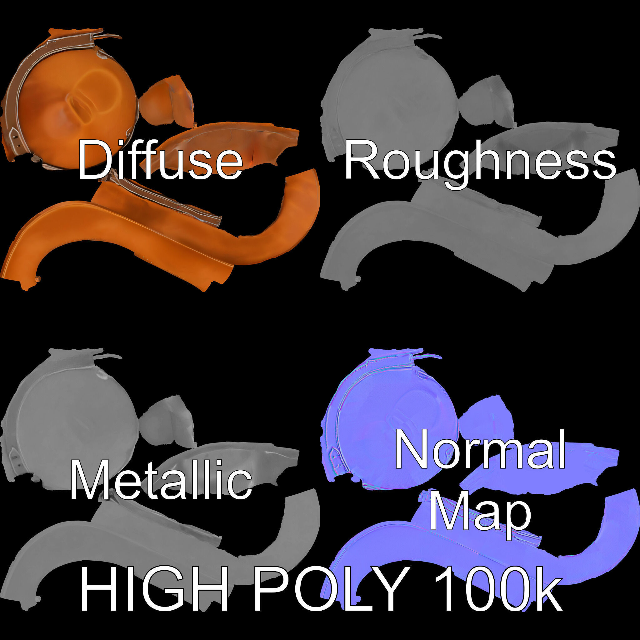 Cowboy Hat Model Pack with Realistic Textures Low-poly 3D model_2