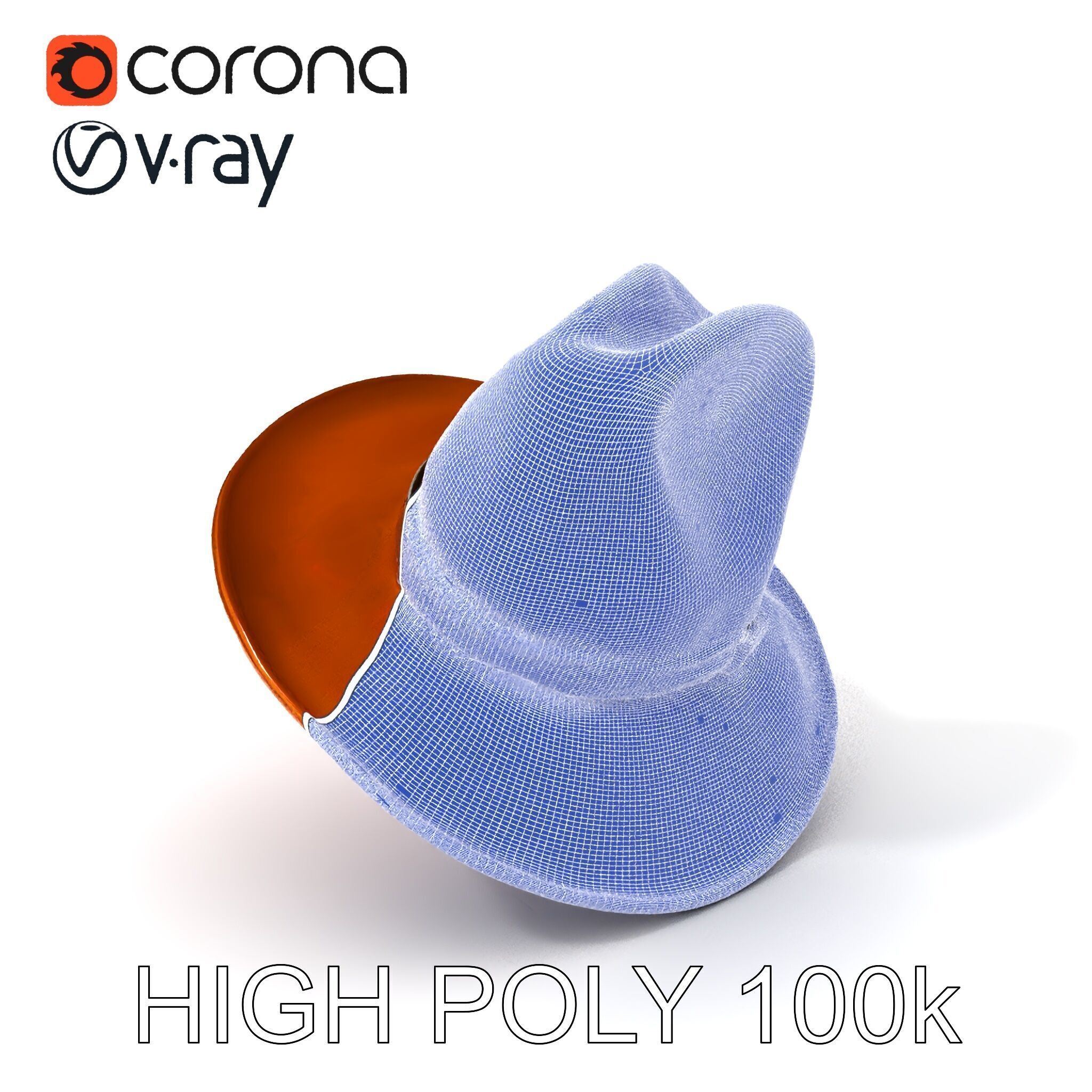 Cowboy Hat Model Pack with Realistic Textures Low-poly 3D model_3