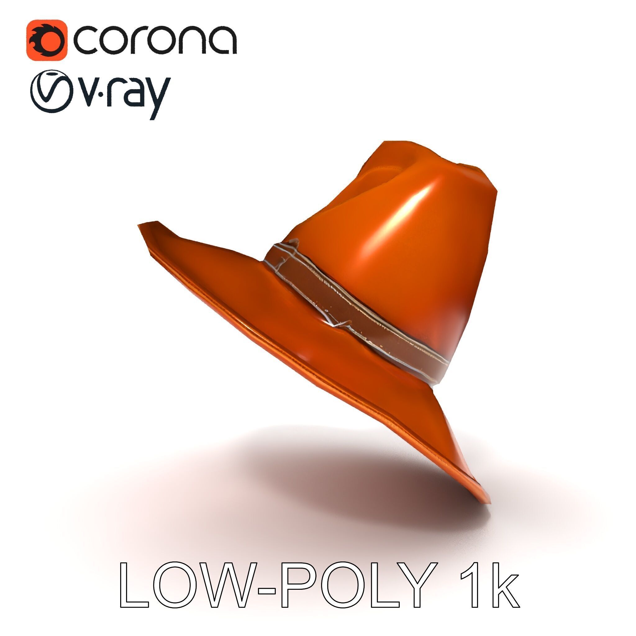 Cowboy Hat Model Pack with Realistic Textures Low-poly 3D model_7