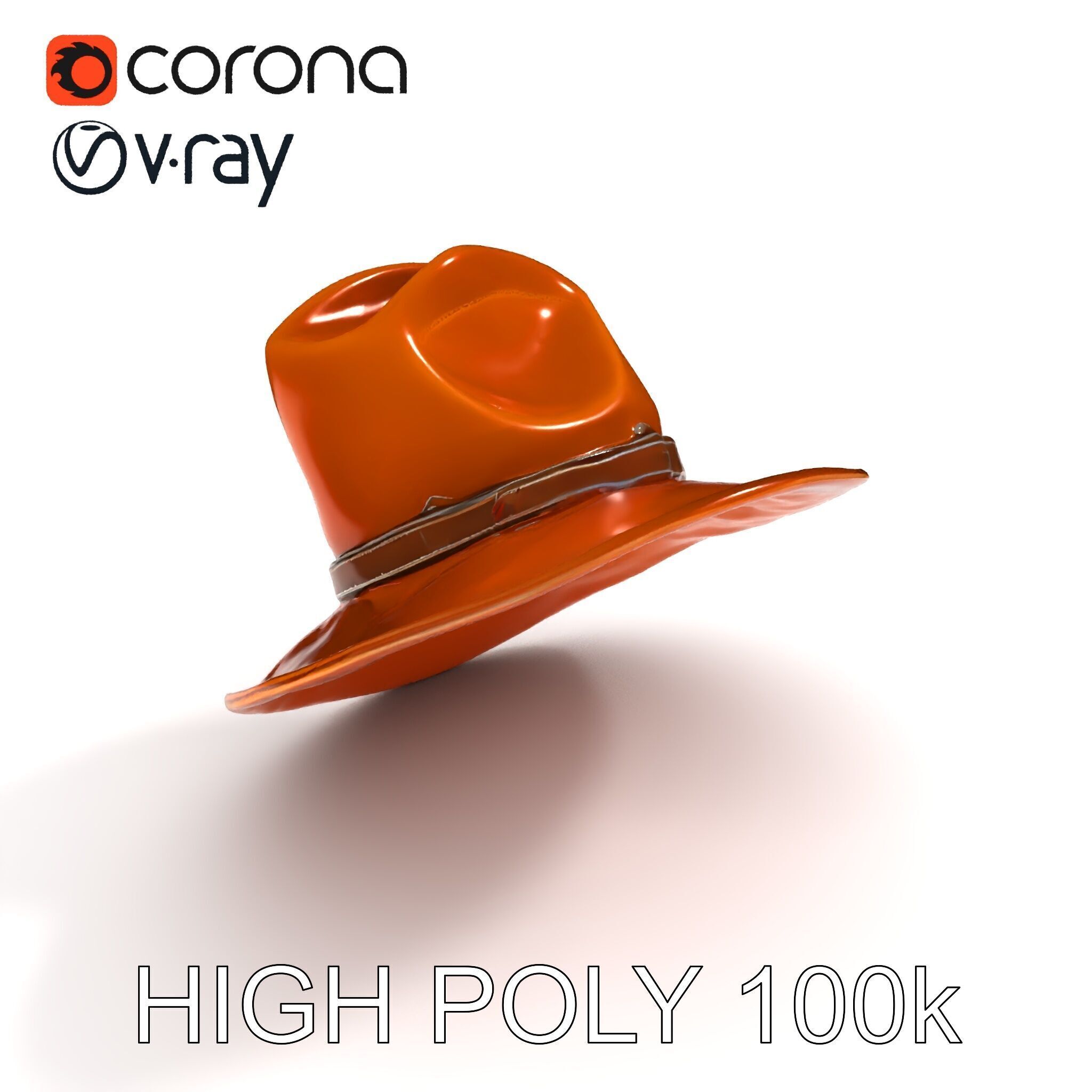 Cowboy Hat Model Pack with Realistic Textures Low-poly 3D model_21