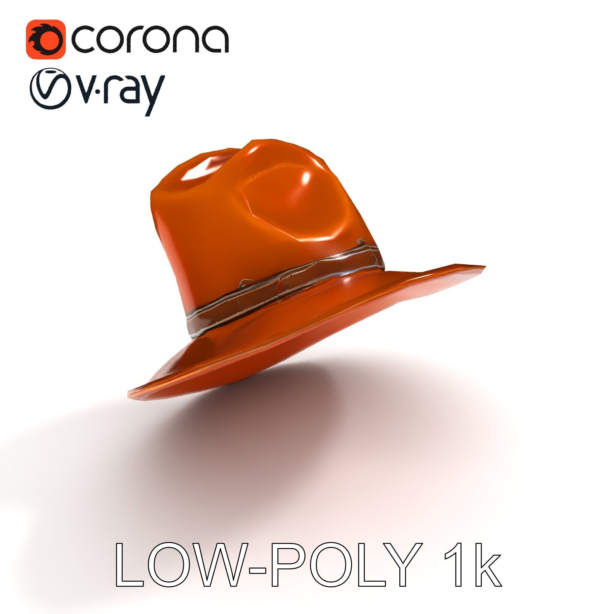 Cowboy Hat Model Pack with Realistic Textures Low-poly 3D model_10
