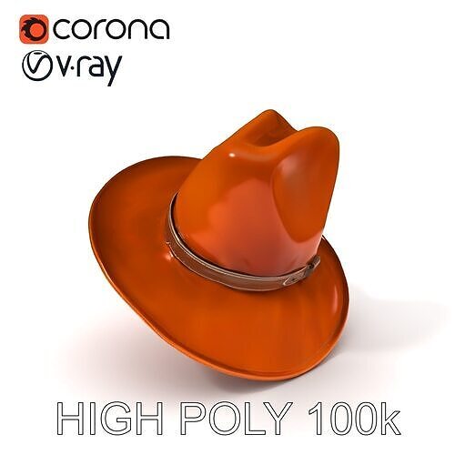 Cowboy Hat Model Pack with Realistic Textures Low-poly 3D model