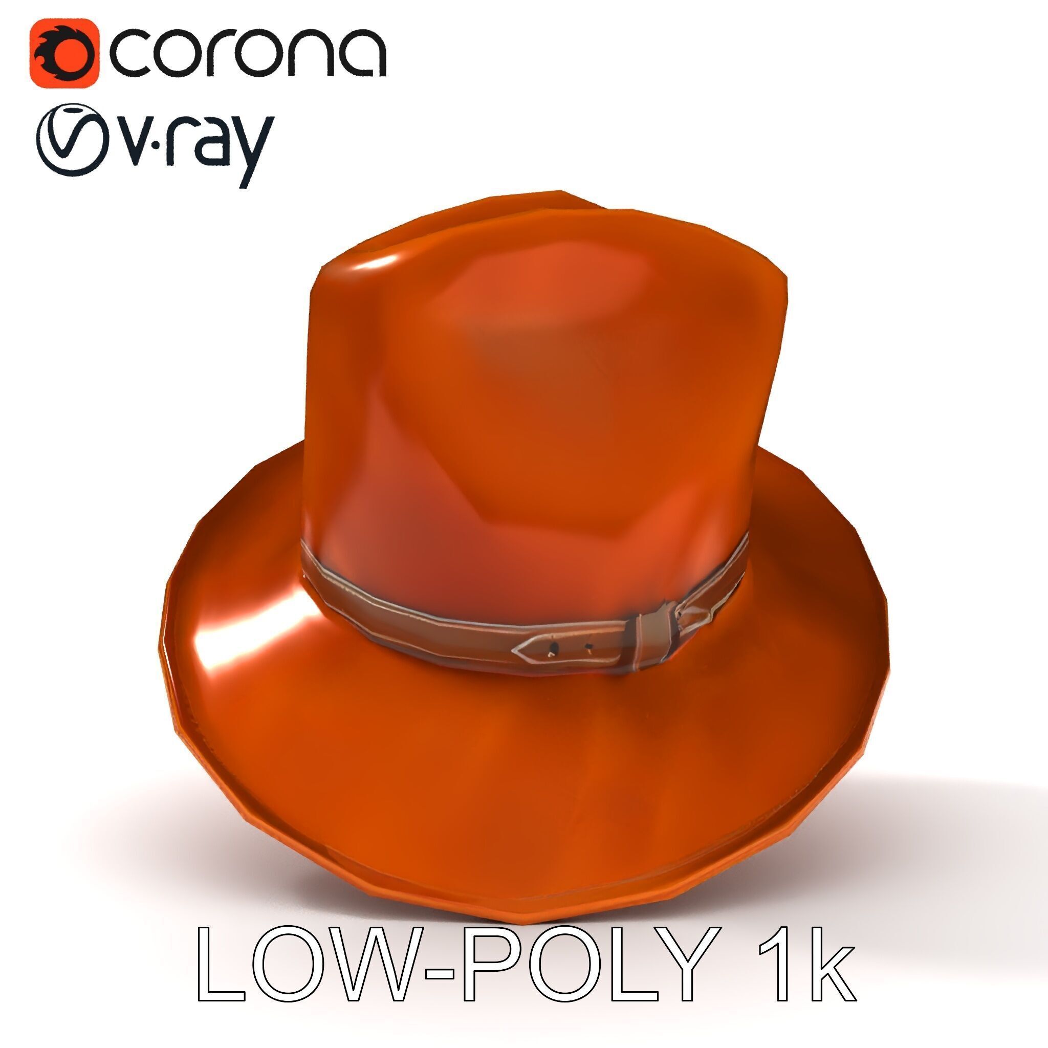 Cowboy Hat Model Pack with Realistic Textures Low-poly 3D model_25