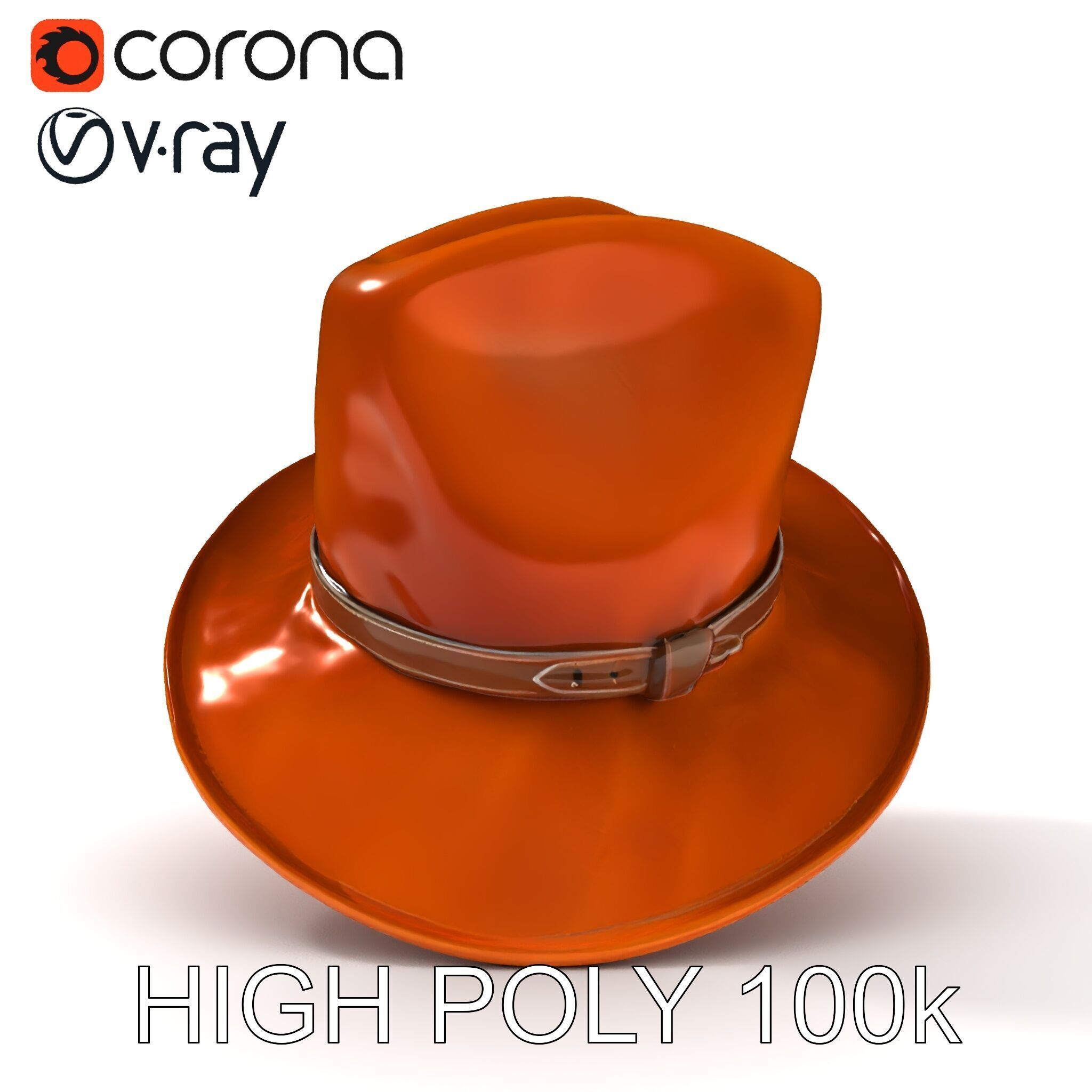 Cowboy Hat Model Pack with Realistic Textures Low-poly 3D model_29
