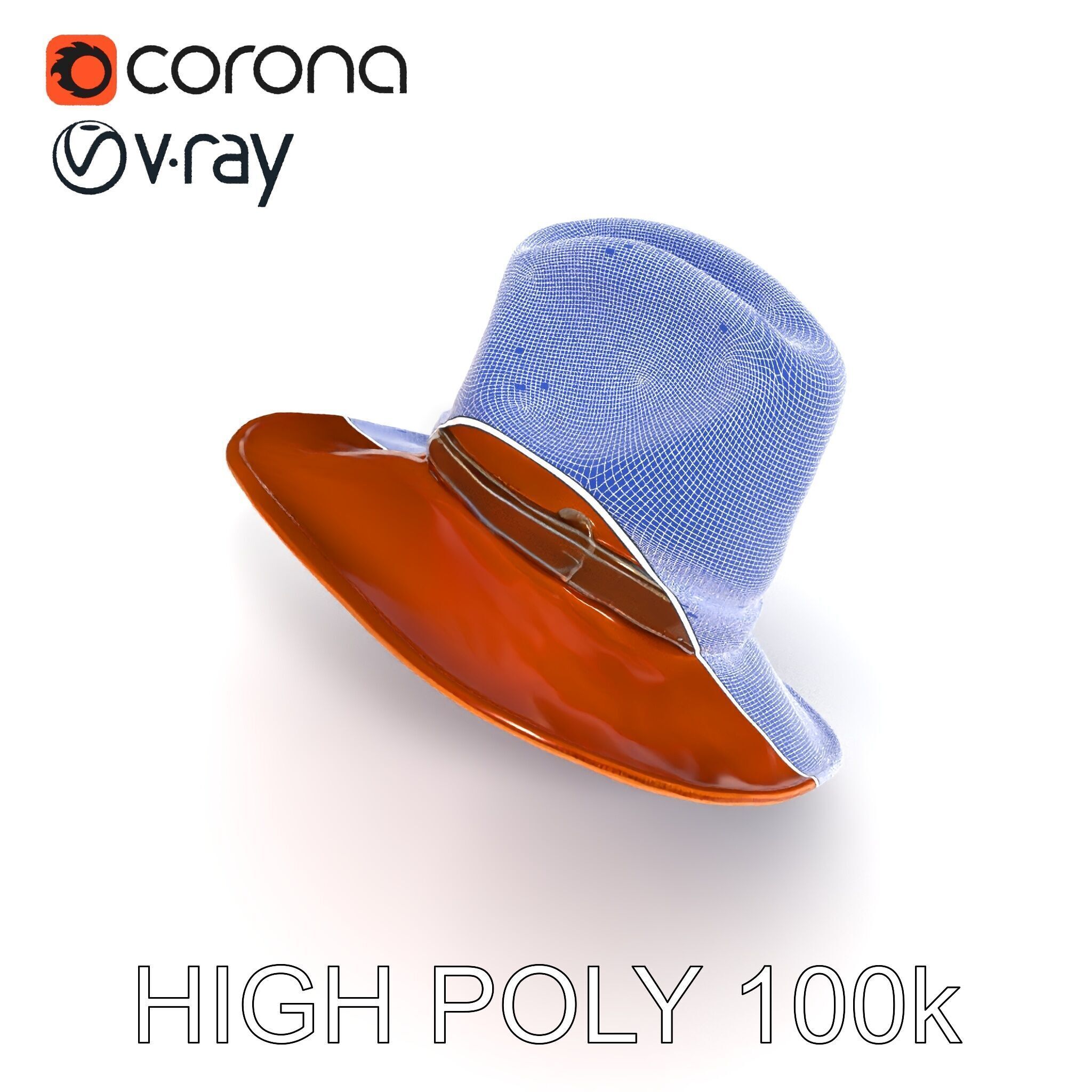 Cowboy Hat Model Pack with Realistic Textures Low-poly 3D model_18