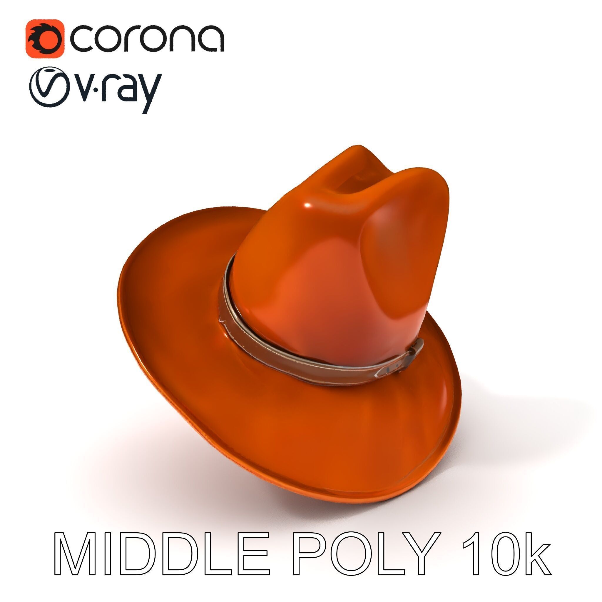 Cowboy Hat Model Pack with Realistic Textures Low-poly 3D model_19