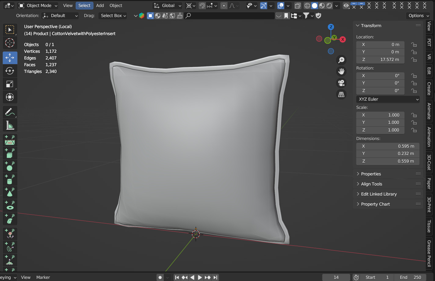 Edlund Throw Pillow 3D model_6
