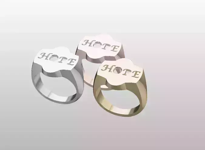HOPE SIGNET RING 3D PRINT FILE 3D print model