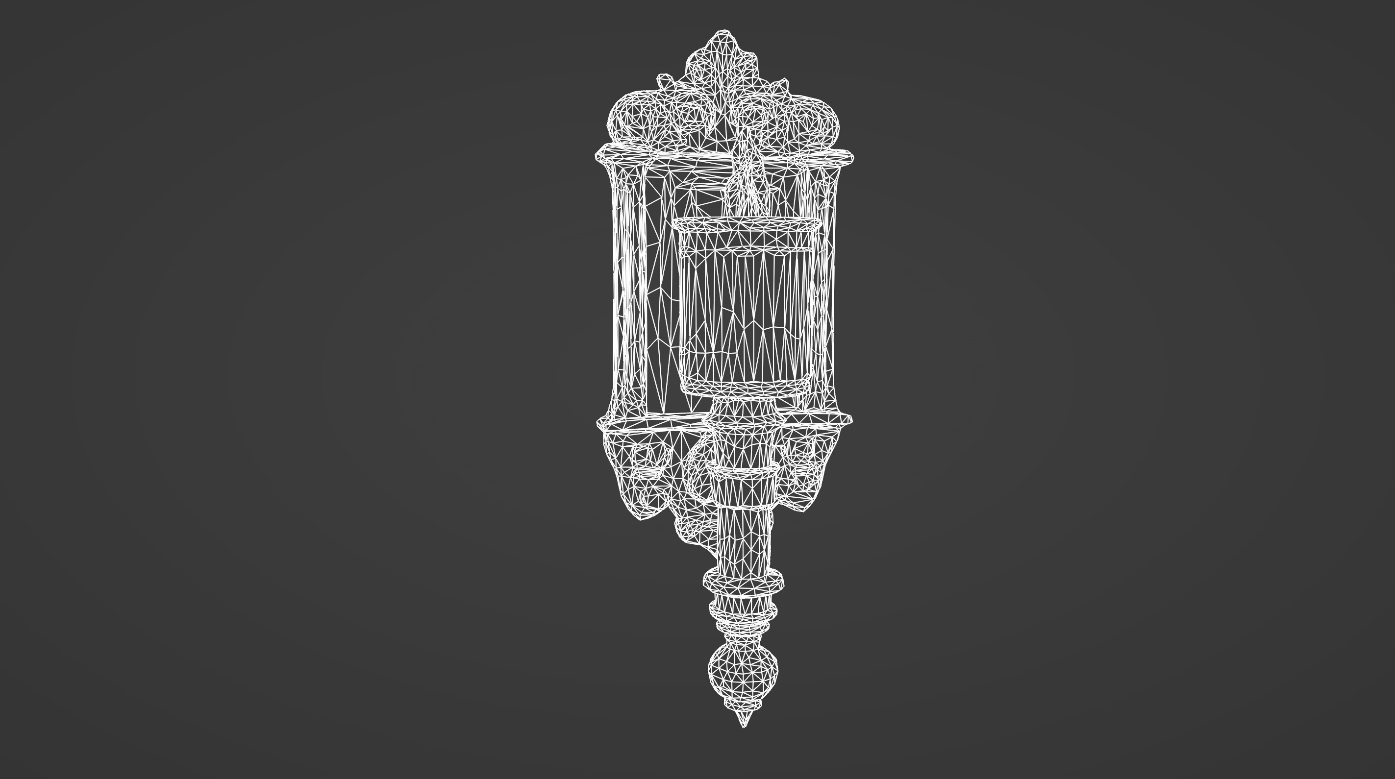 Ornate Medieval Wall Torch 3D model_4