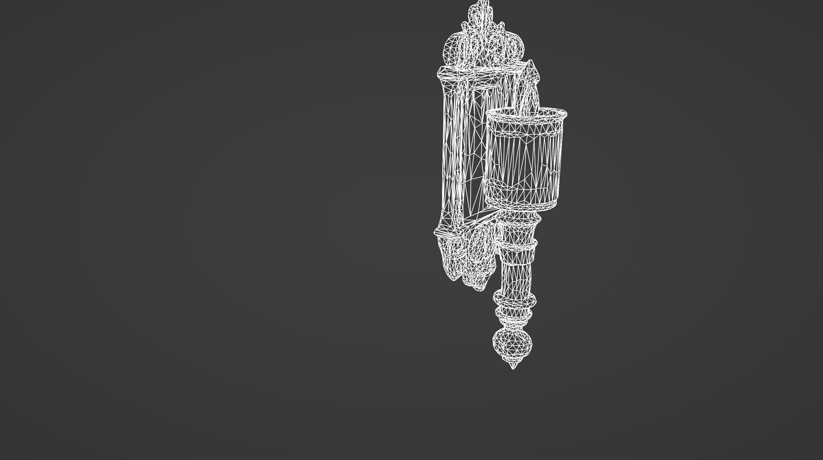 Ornate Medieval Wall Torch 3D model_8
