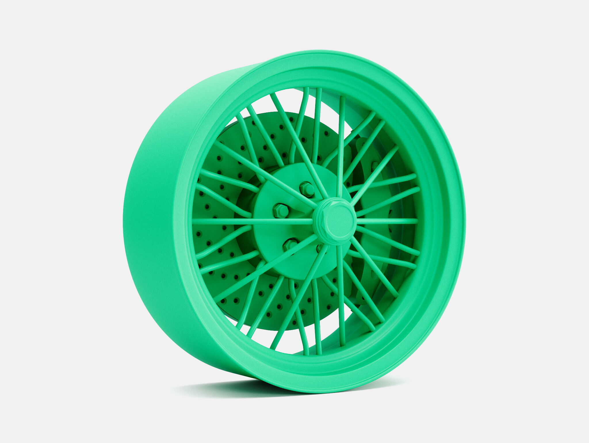 22x9 Texan Wire Wheel and Brake 3D print model_3