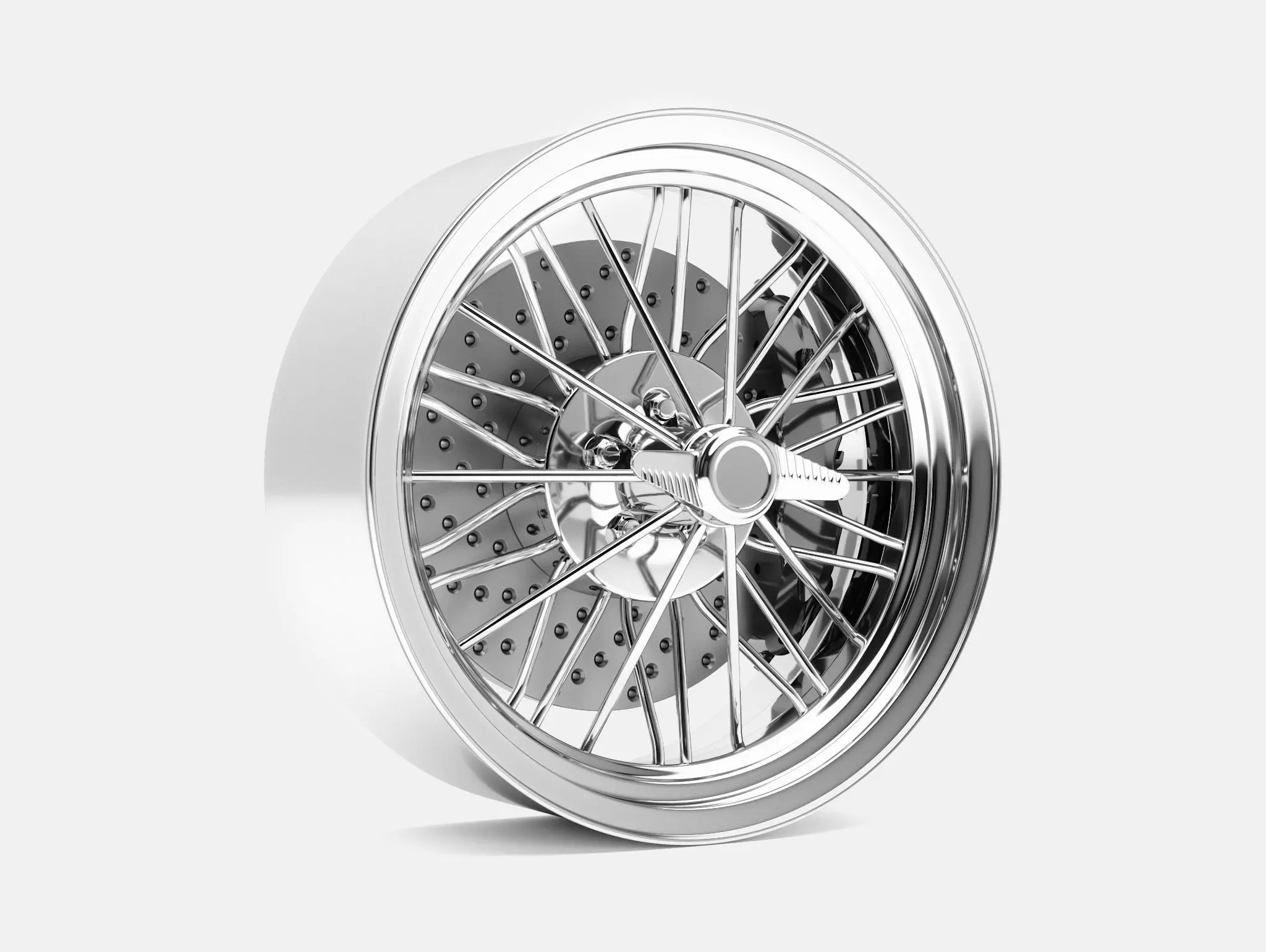 22x9 Texan Wire Wheel and Brake 3D print model_0