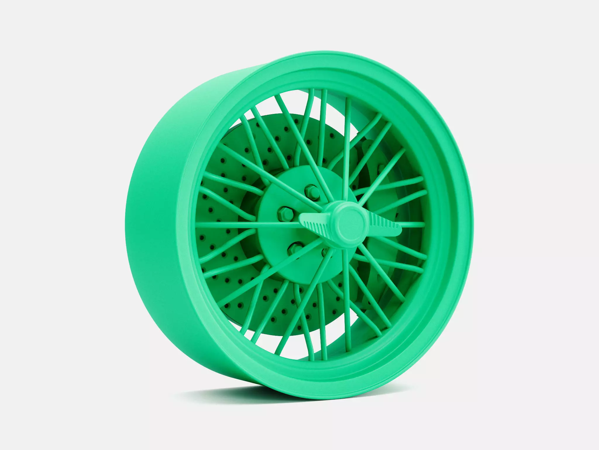 22x9 Texan Wire Wheel and Brake 3D print model_1