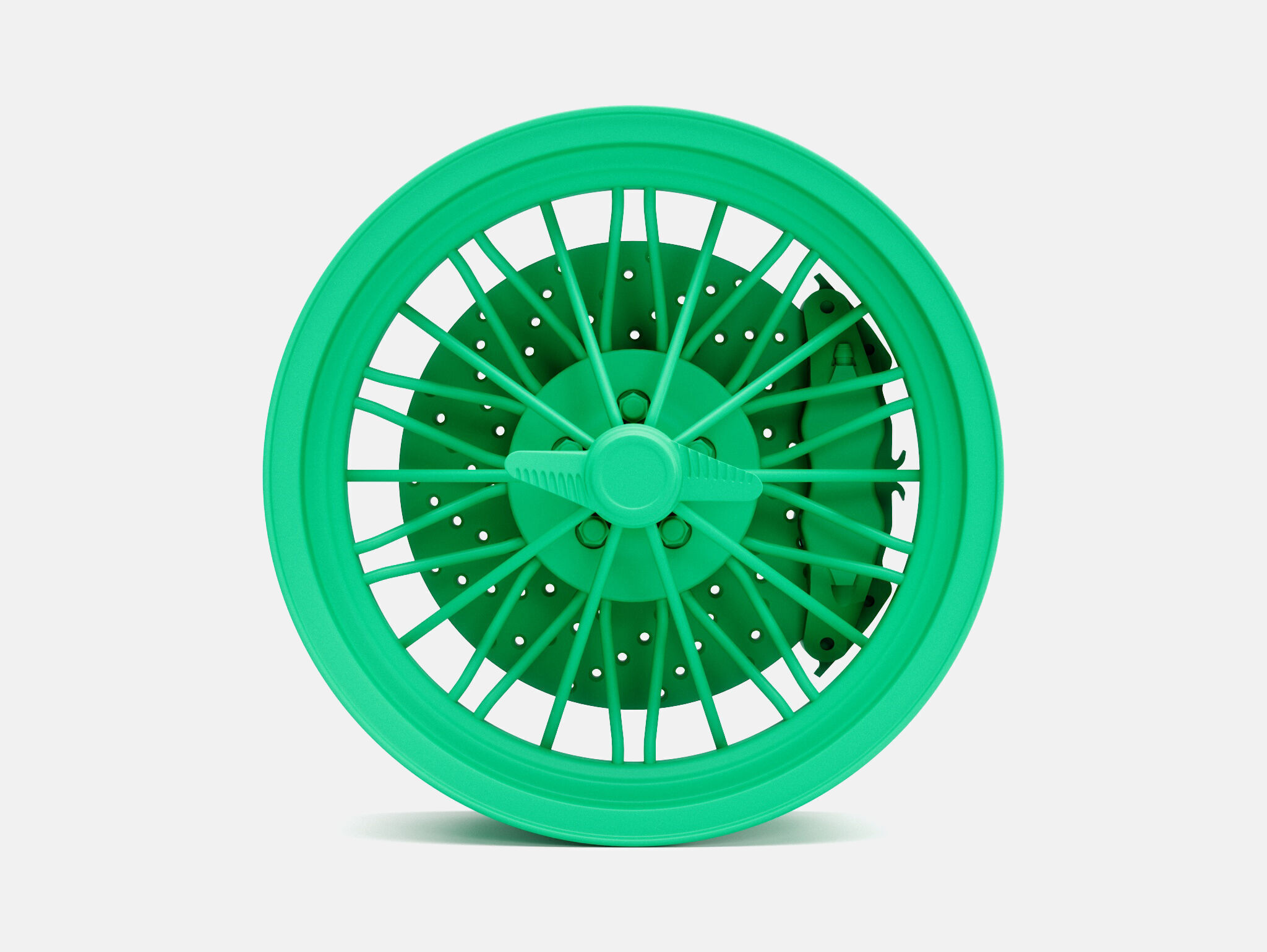 22x9 Texan Wire Wheel and Brake 3D print model_5