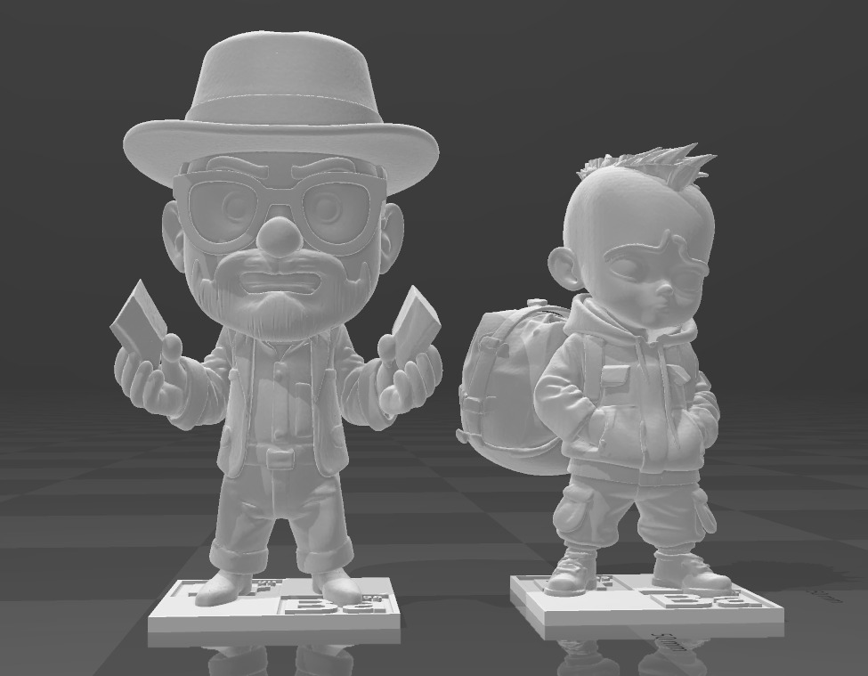 breaking bad walt white Heisenberg and jesse pinkman chibi 3D print model_1