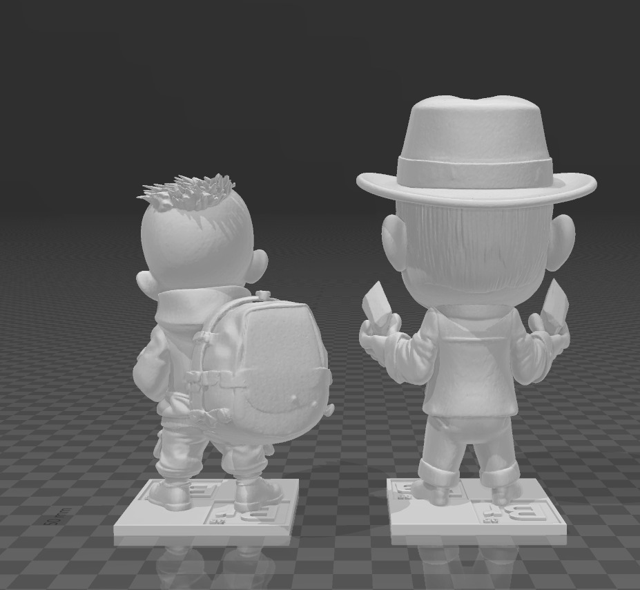 breaking bad walt white Heisenberg and jesse pinkman chibi 3D print model_2