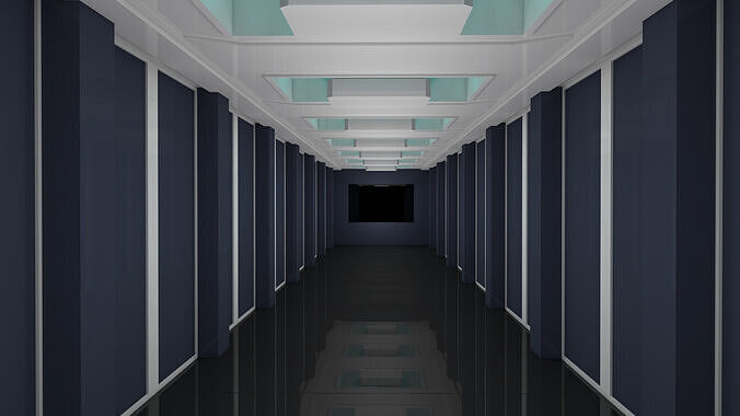 Hallway Low-poly 3D model