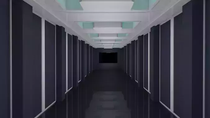 Hallway Free low-poly 3D model