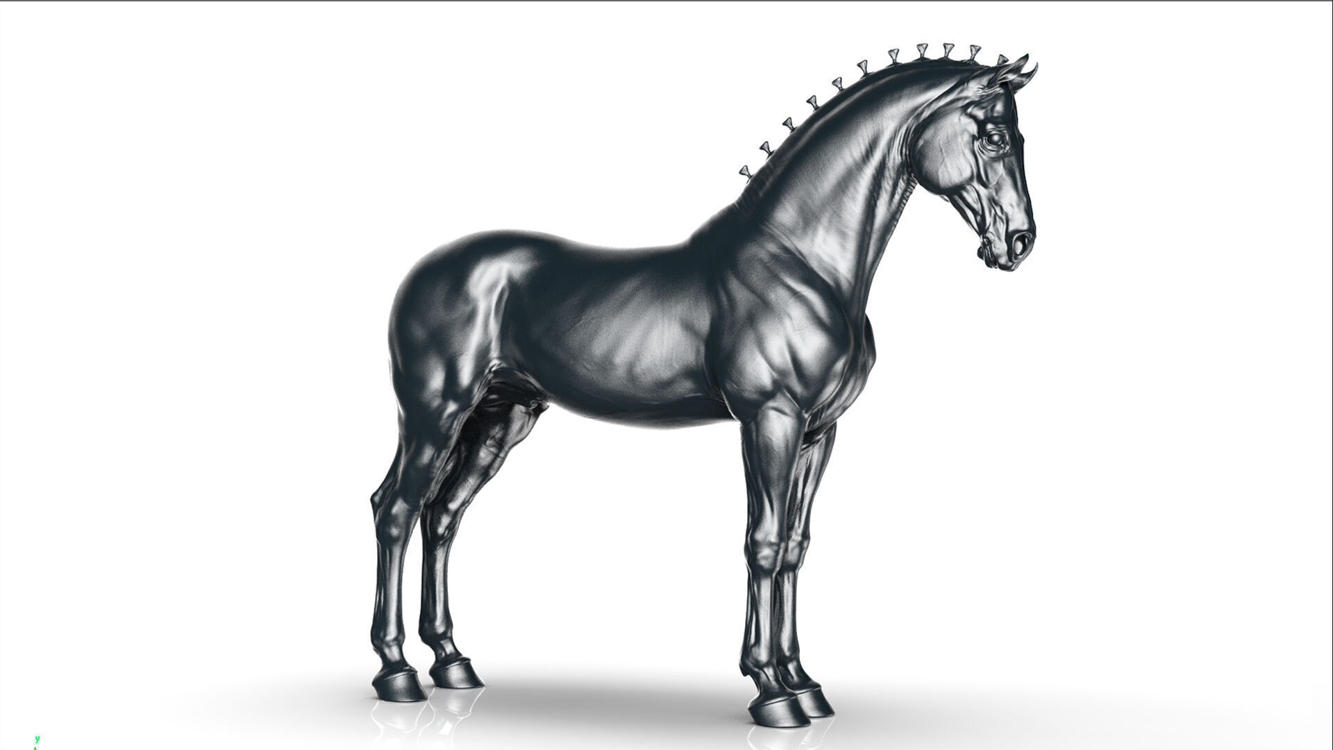 Horse Andalusian  - TPose 3D model_11
