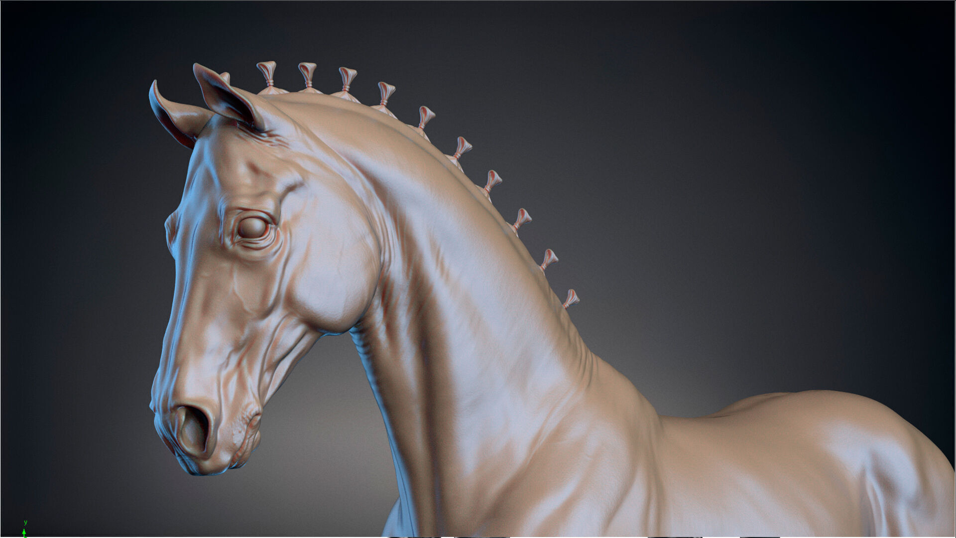 Horse Andalusian  - TPose 3D model_3