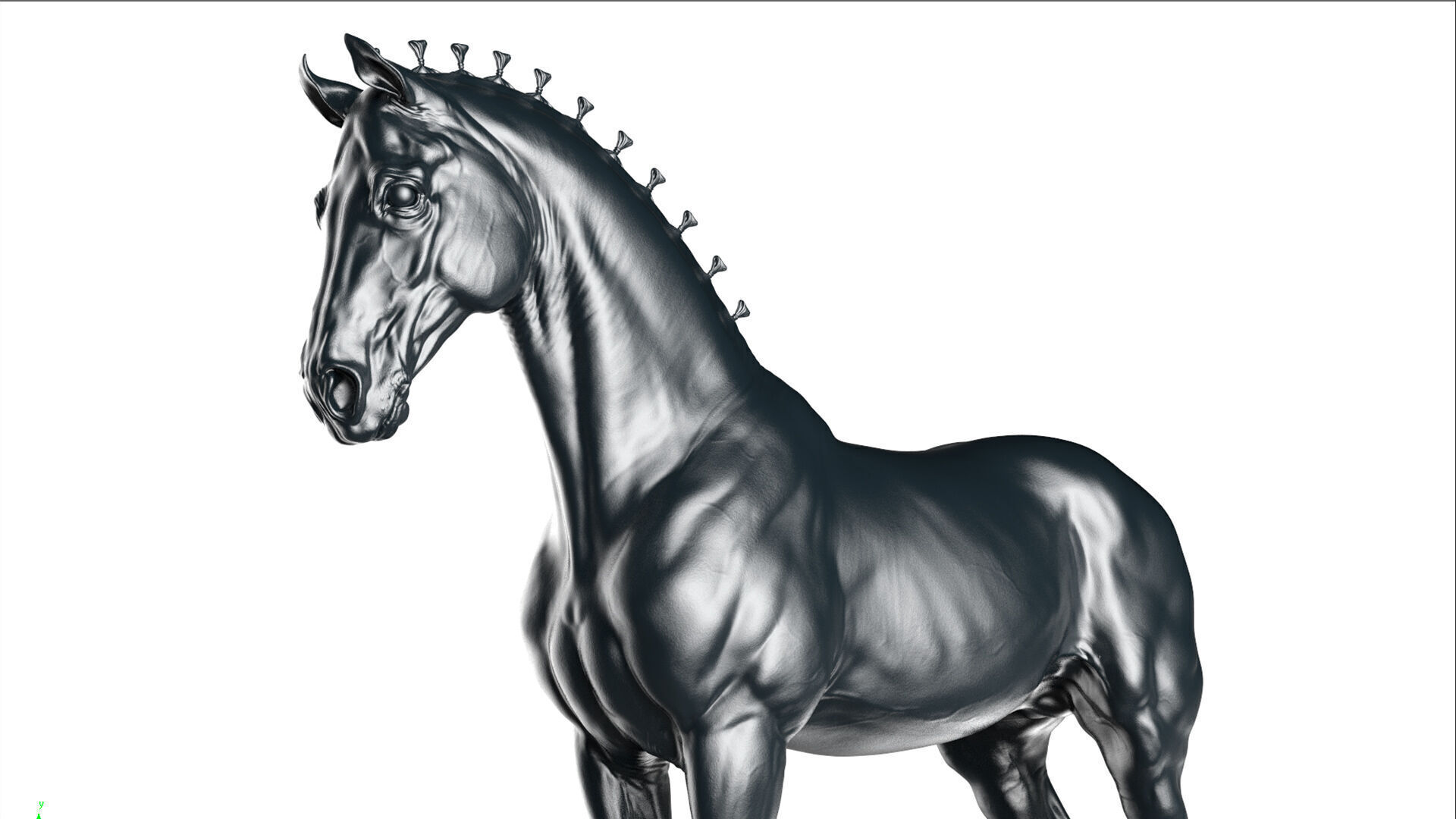 Horse Andalusian  - TPose 3D model_10