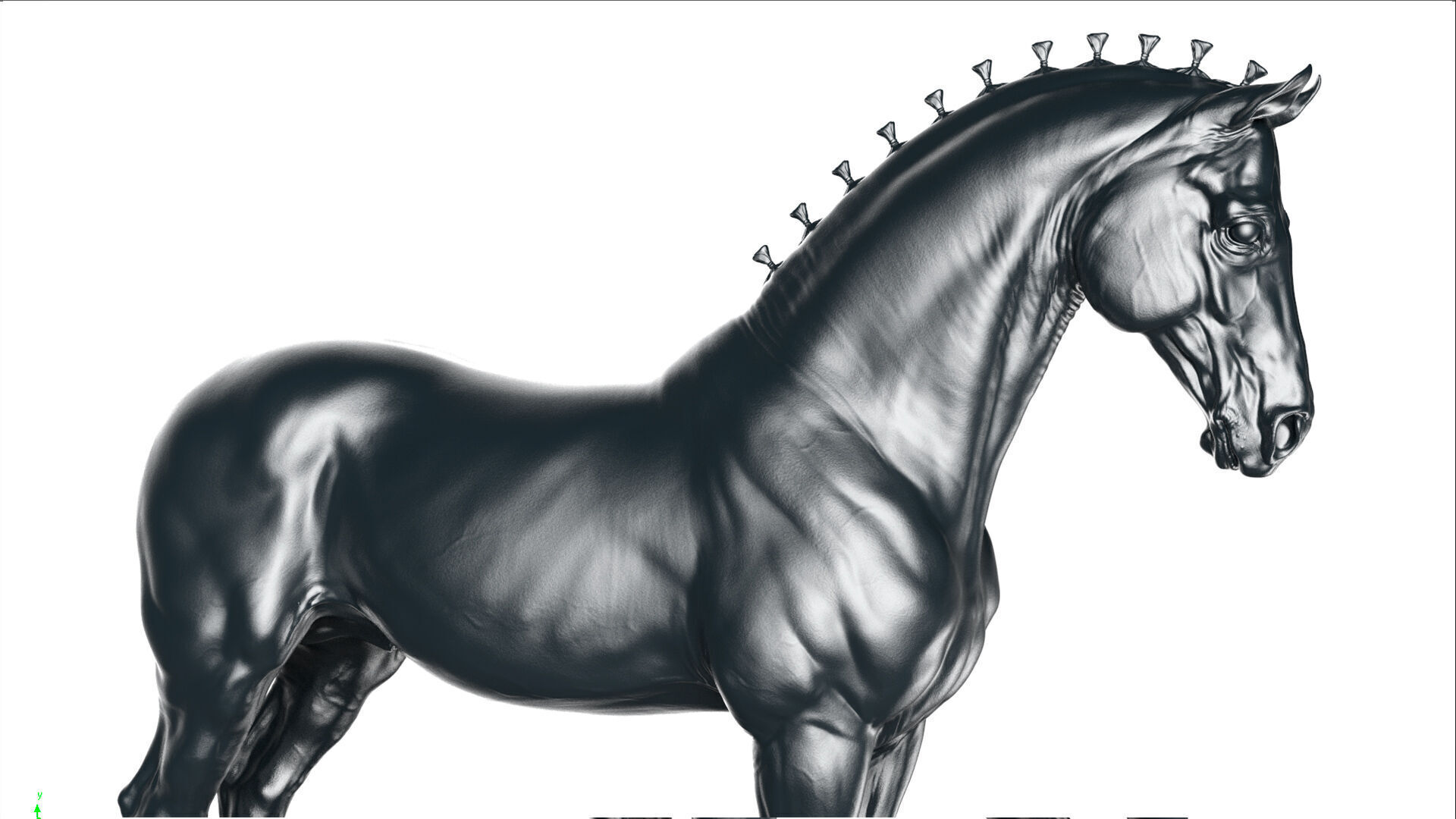 Horse Andalusian  - TPose 3D model_6