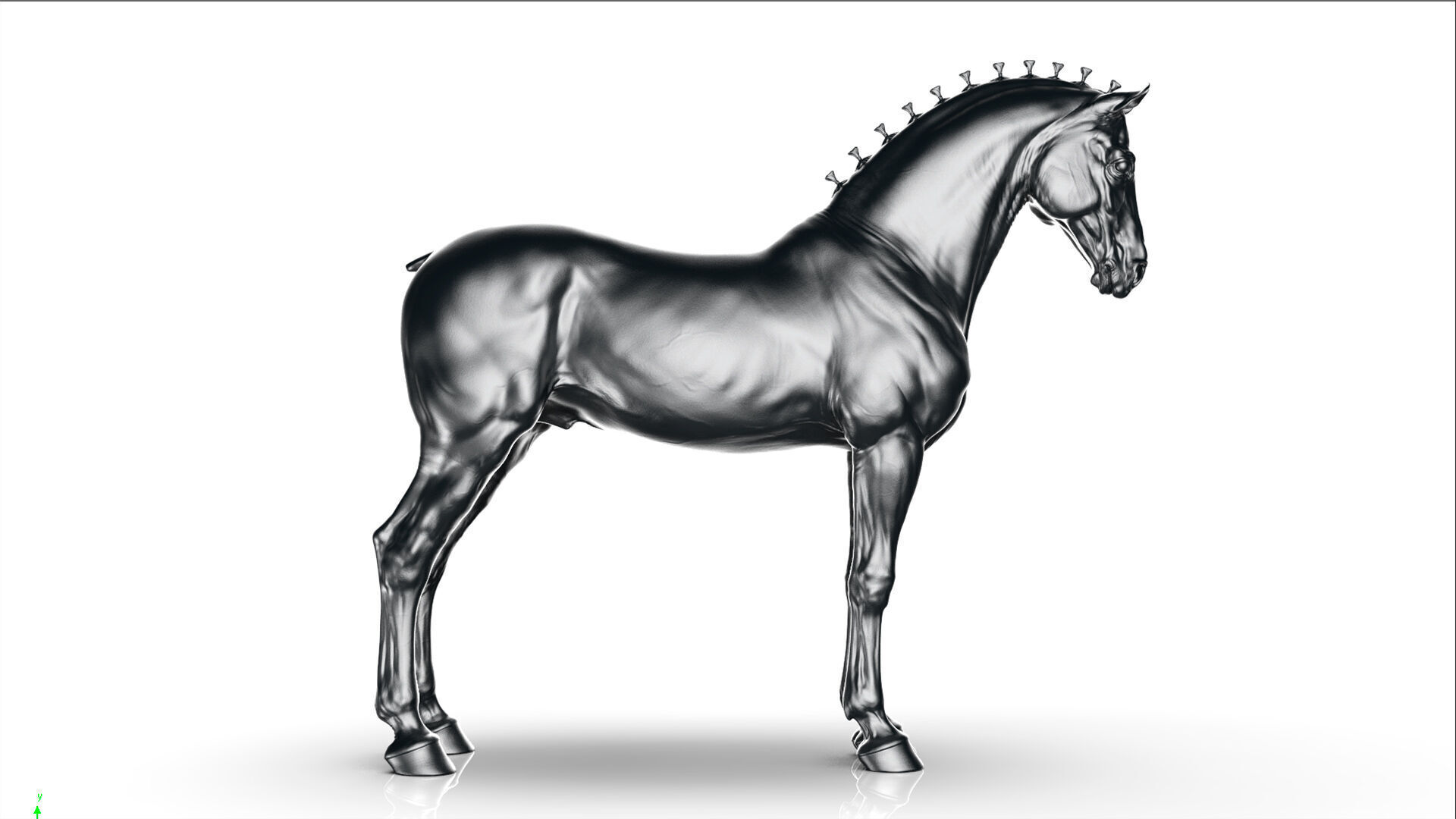 Horse Andalusian  - TPose 3D model_7