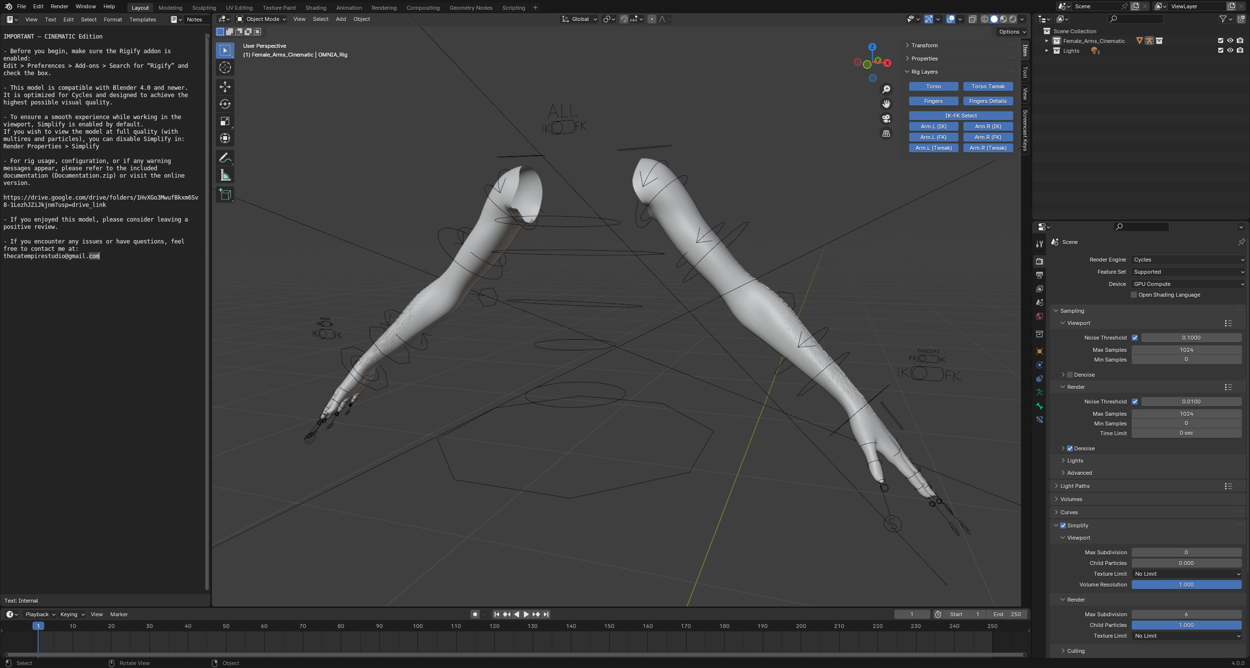 Realistic Female Arms - Cinematic Edition 3D model_10