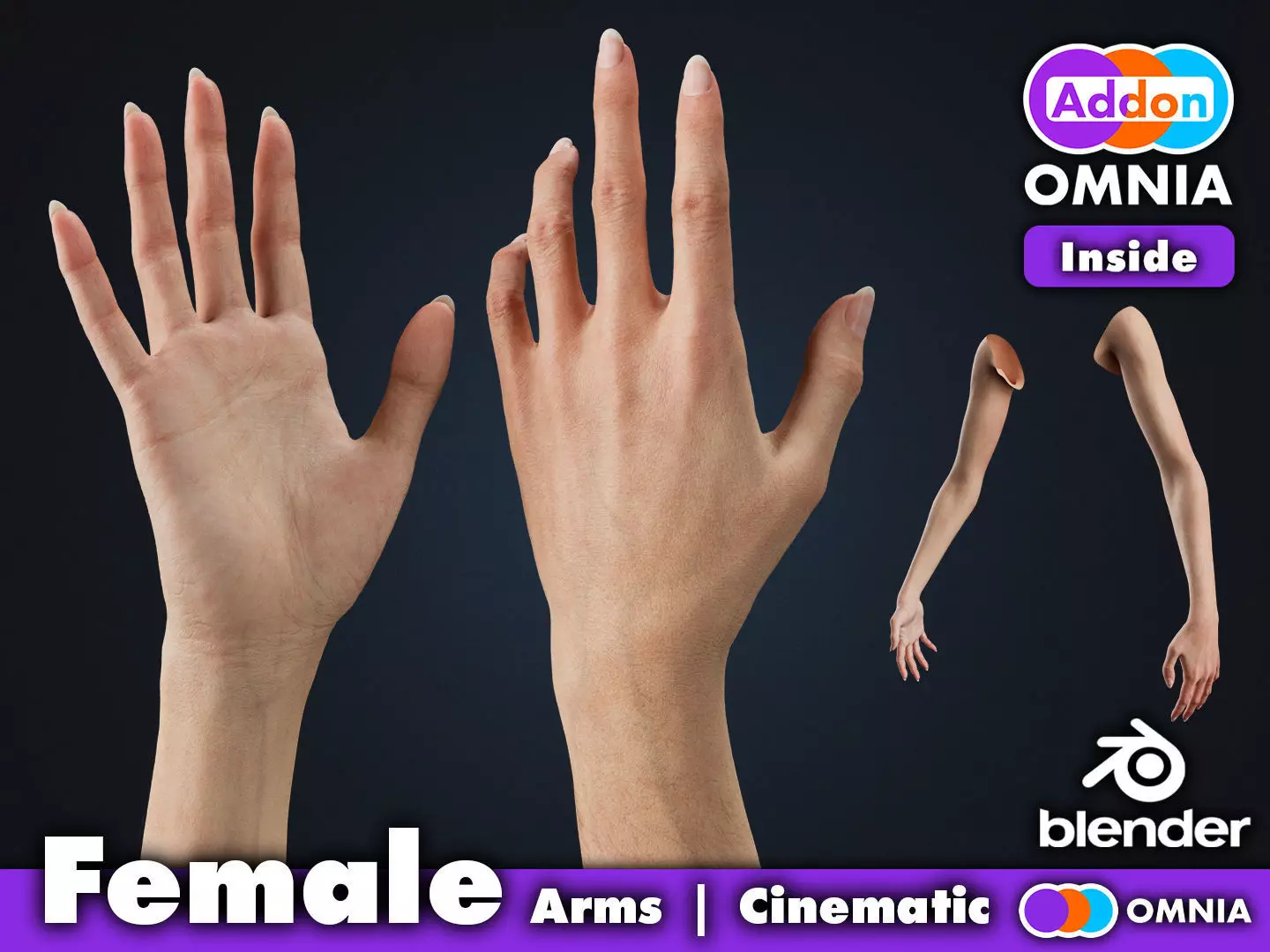 Realistic Female Arms - Cinematic Edition 3D model_0