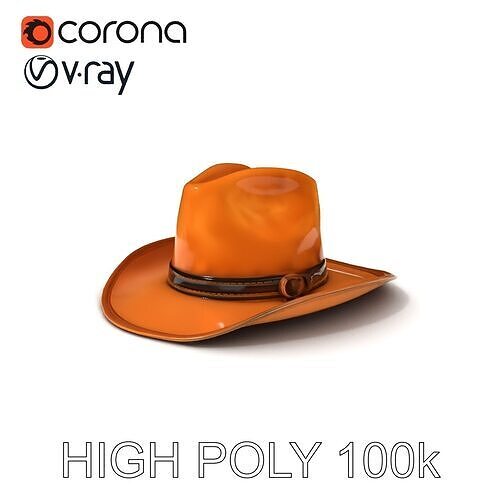Cowboy Hat D Model Pack for Realistic Rendering Low-poly 3D model