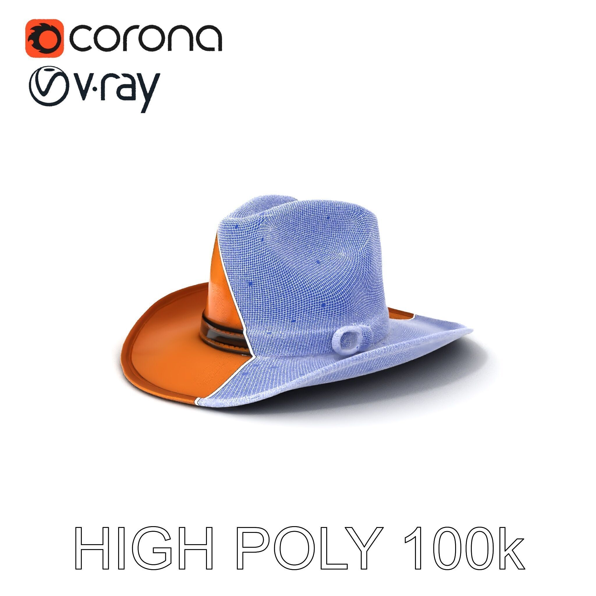 Cowboy Hat D Model Pack for Realistic Rendering Low-poly 3D model_3