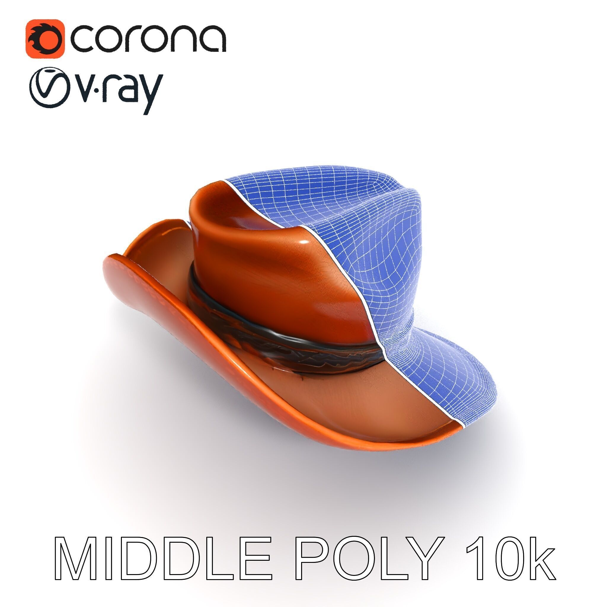 Cowboy Hat Model Pack with Realistic Texture Low-poly 3D model_15