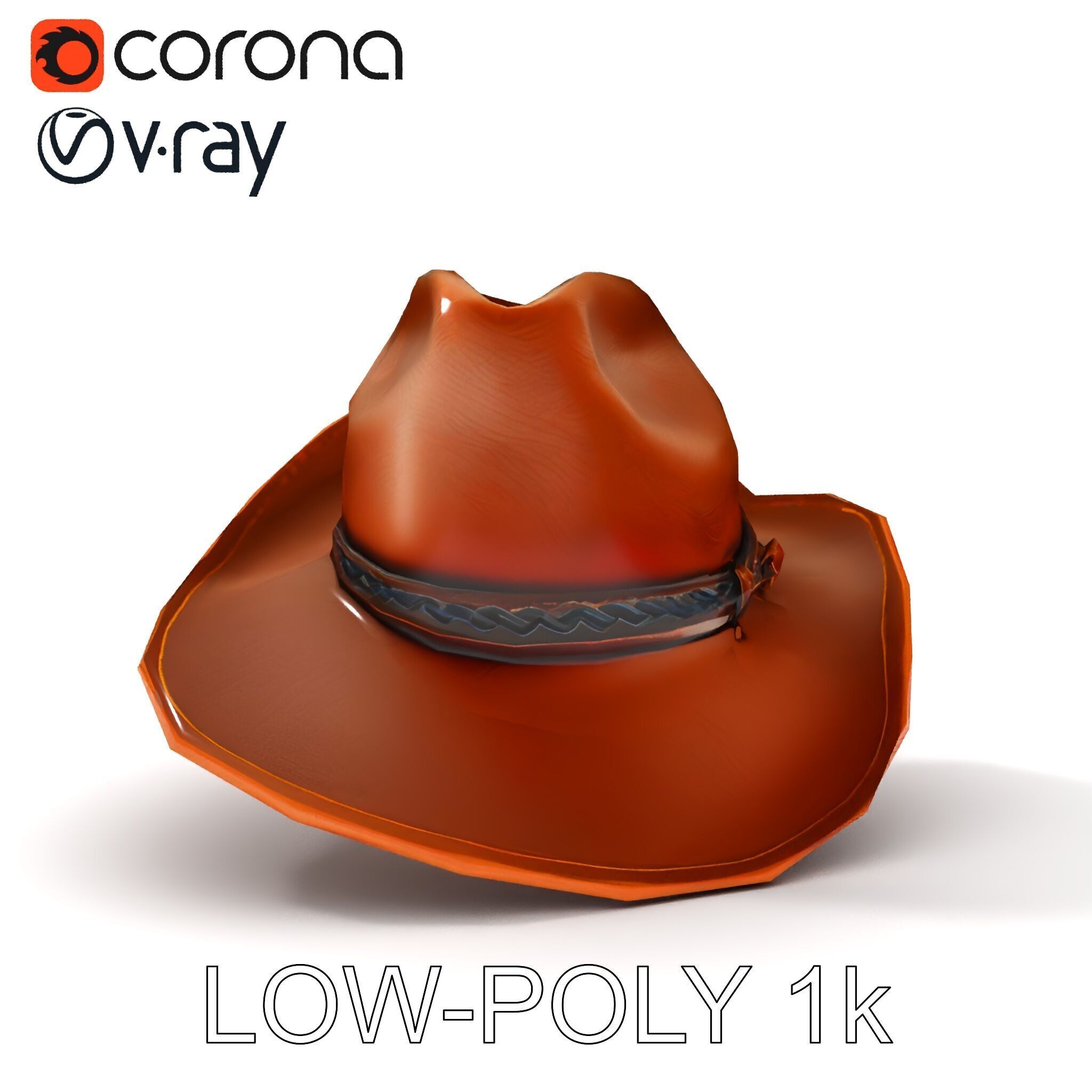 Cowboy Hat Model Pack with Realistic Texture Low-poly 3D model_19