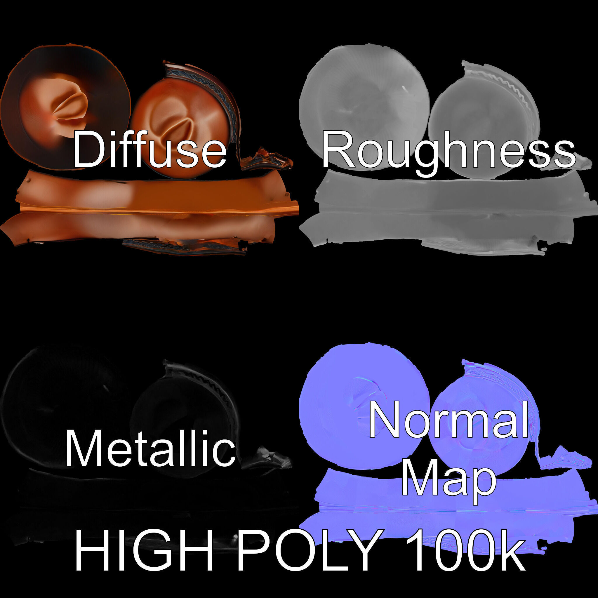 Cowboy Hat Model Pack with Realistic Texture Low-poly 3D model_2