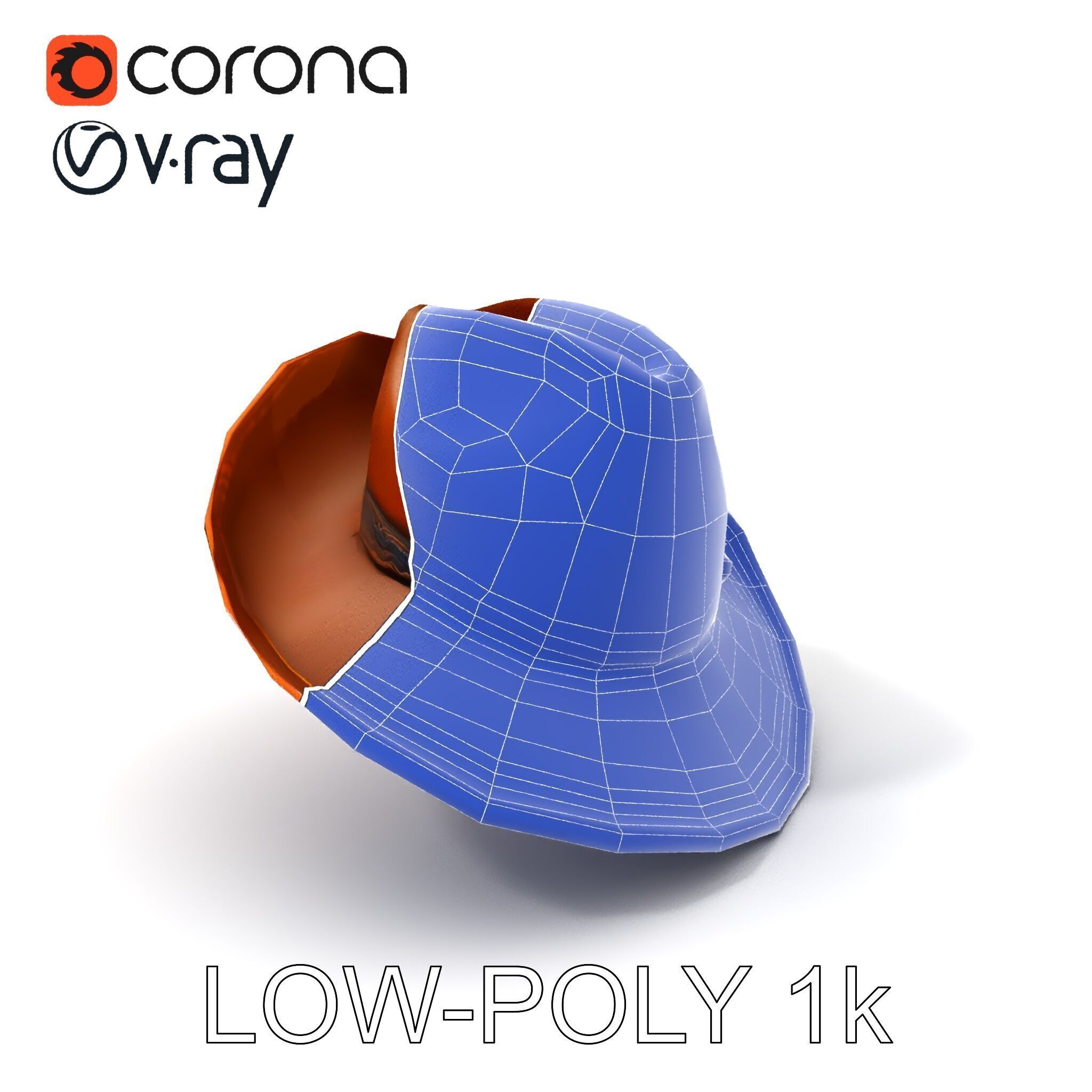 Cowboy Hat Model Pack with Realistic Texture Low-poly 3D model_7