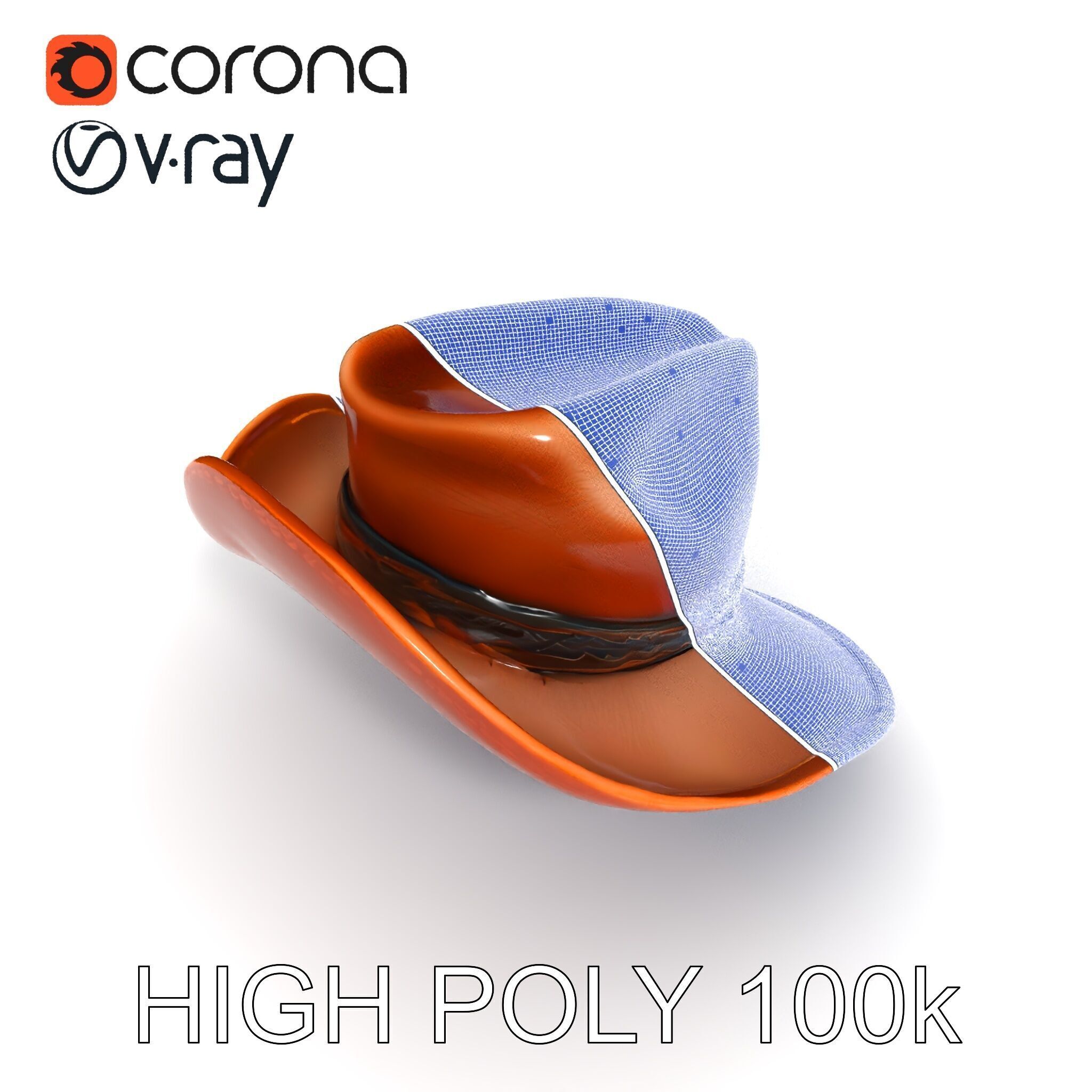 Cowboy Hat Model Pack with Realistic Texture Low-poly 3D model_14