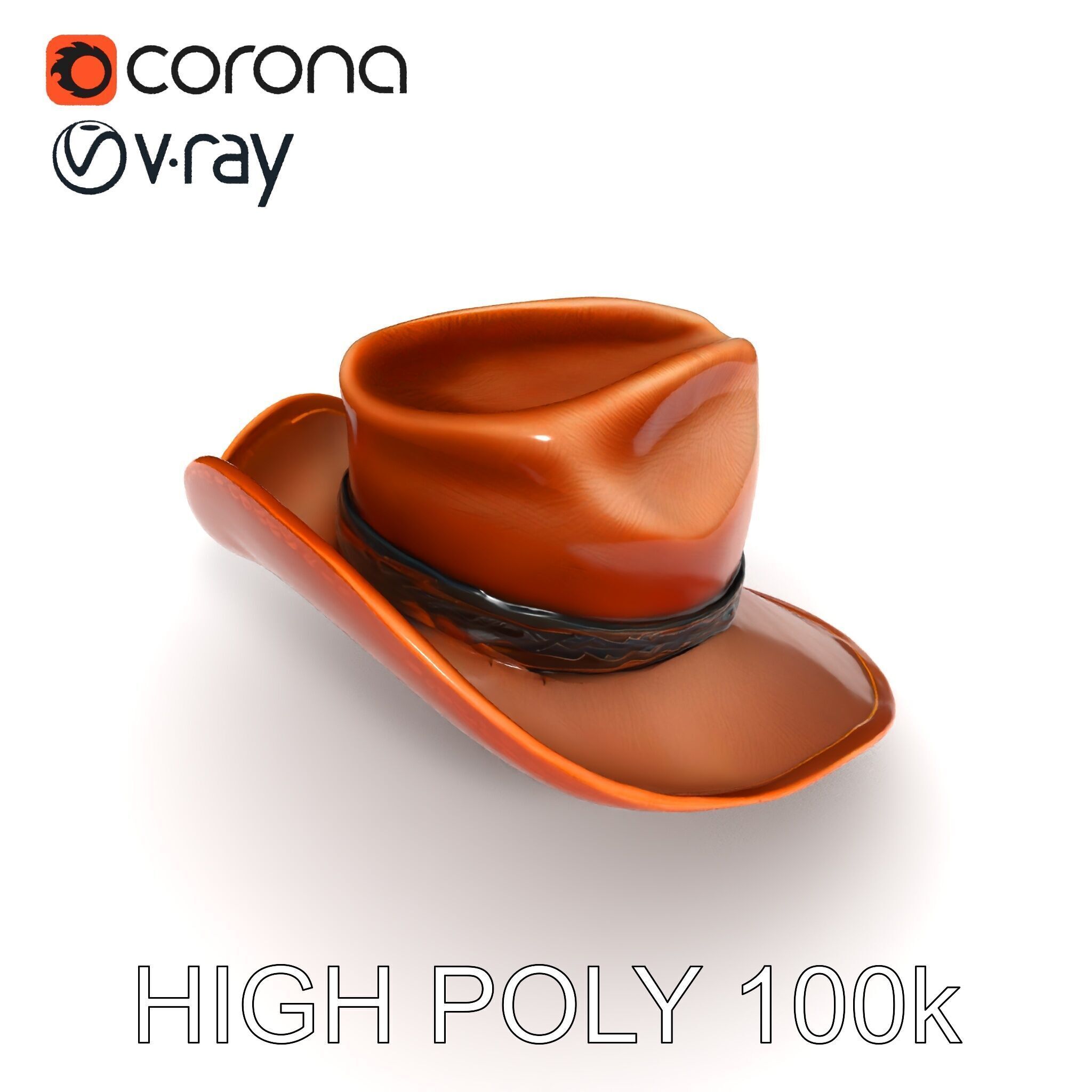 Cowboy Hat Model Pack with Realistic Texture Low-poly 3D model_22