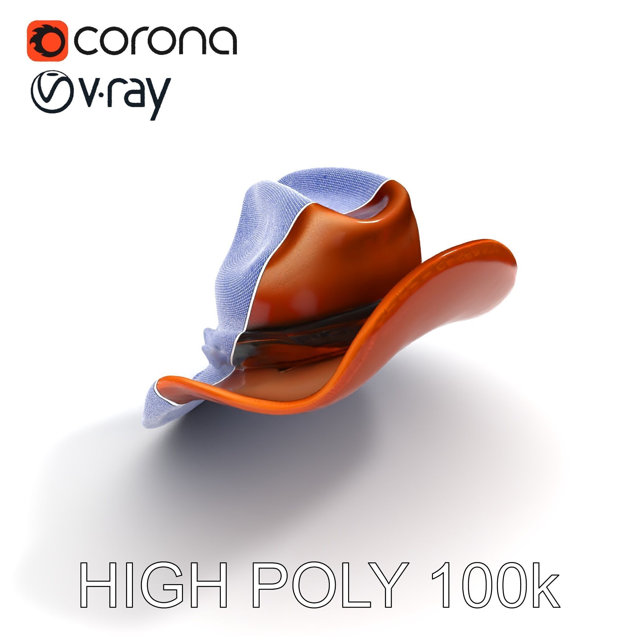 Cowboy Hat Model Pack with Realistic Texture Low-poly 3D model_8