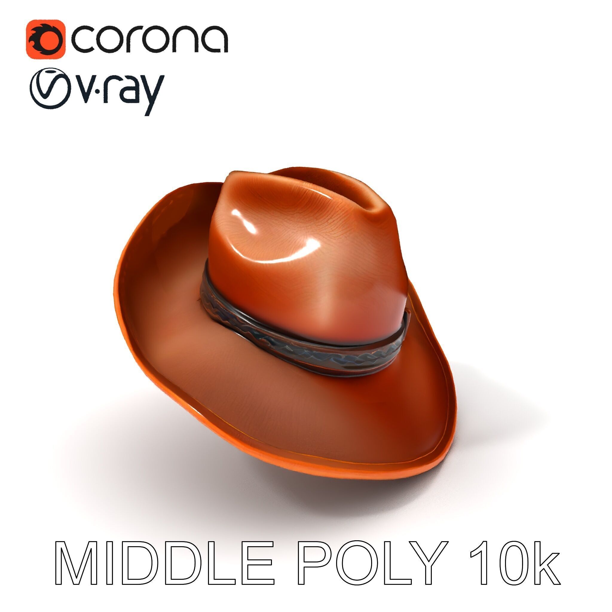 Cowboy Hat Model Pack with Realistic Texture Low-poly 3D model_12