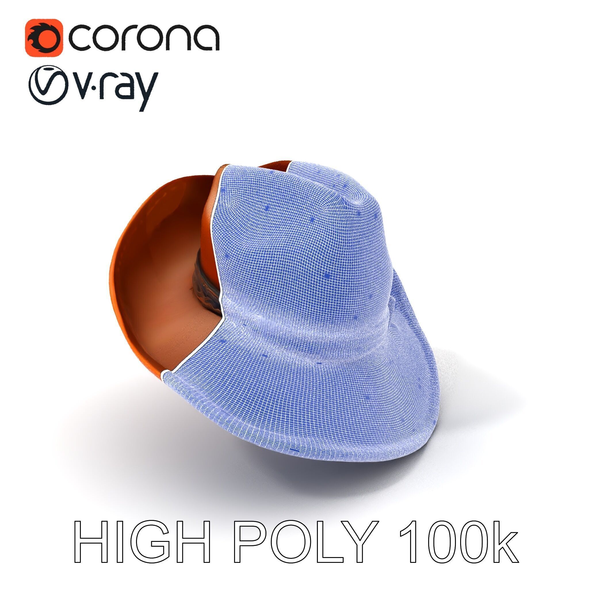 Cowboy Hat Model Pack with Realistic Texture Low-poly 3D model_3