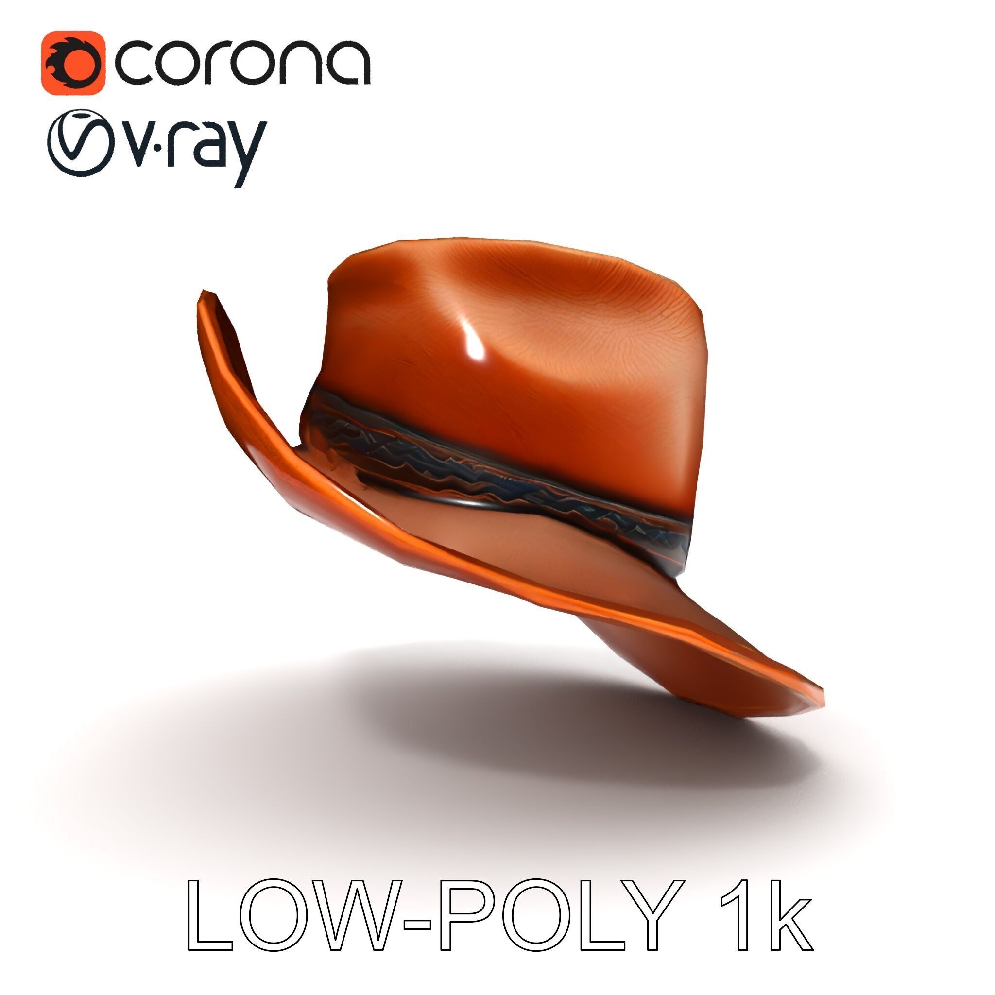 Cowboy Hat Model Pack with Realistic Texture Low-poly 3D model_27