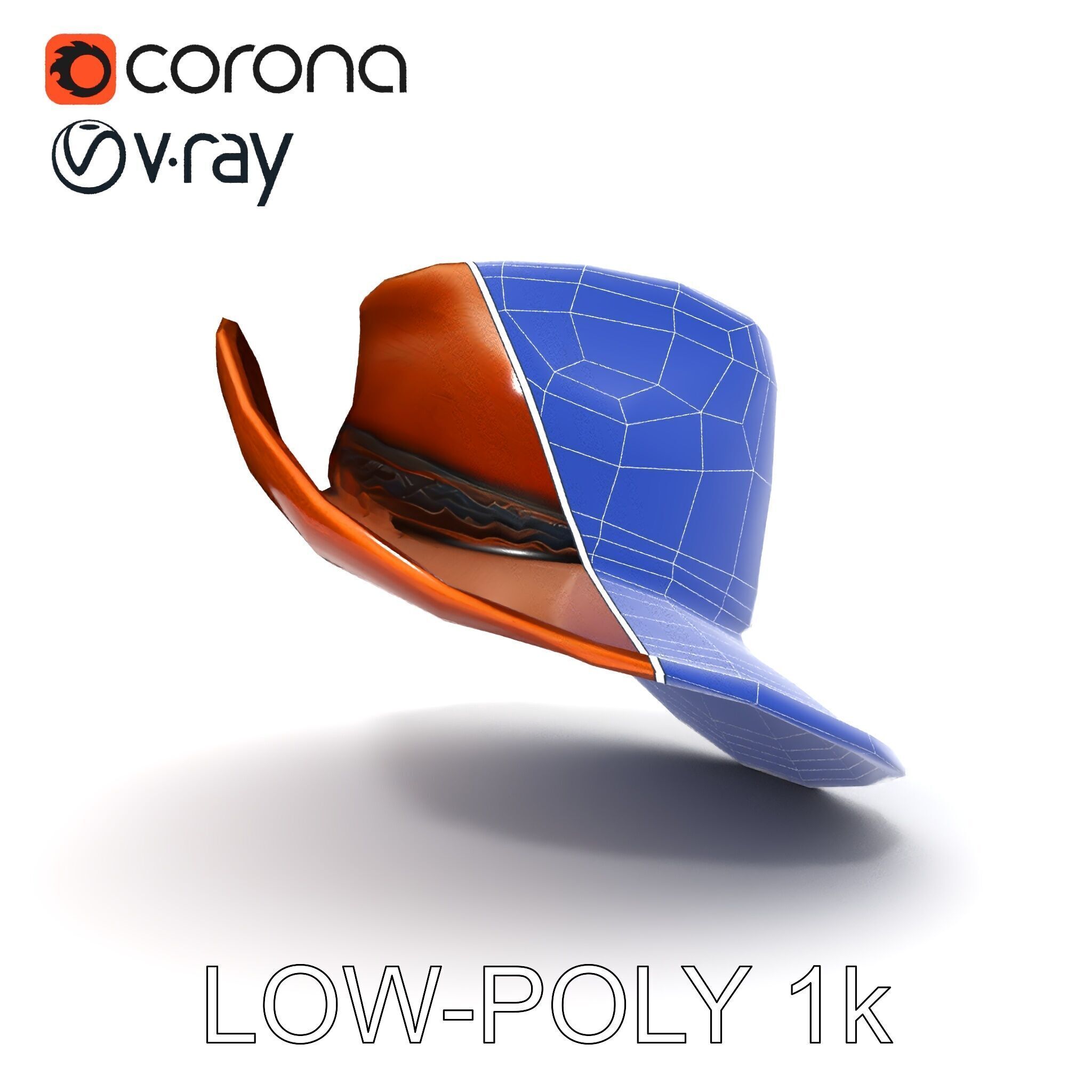 Cowboy Hat Model Pack with Realistic Texture Low-poly 3D model_29