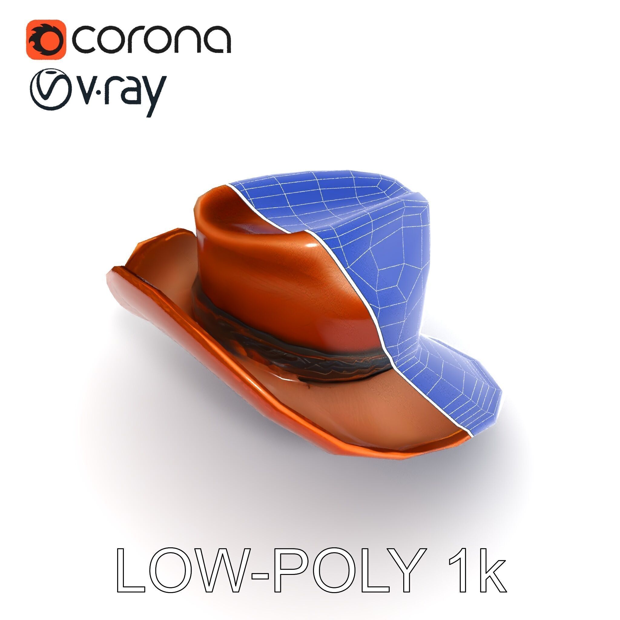 Cowboy Hat Model Pack with Realistic Texture Low-poly 3D model_32